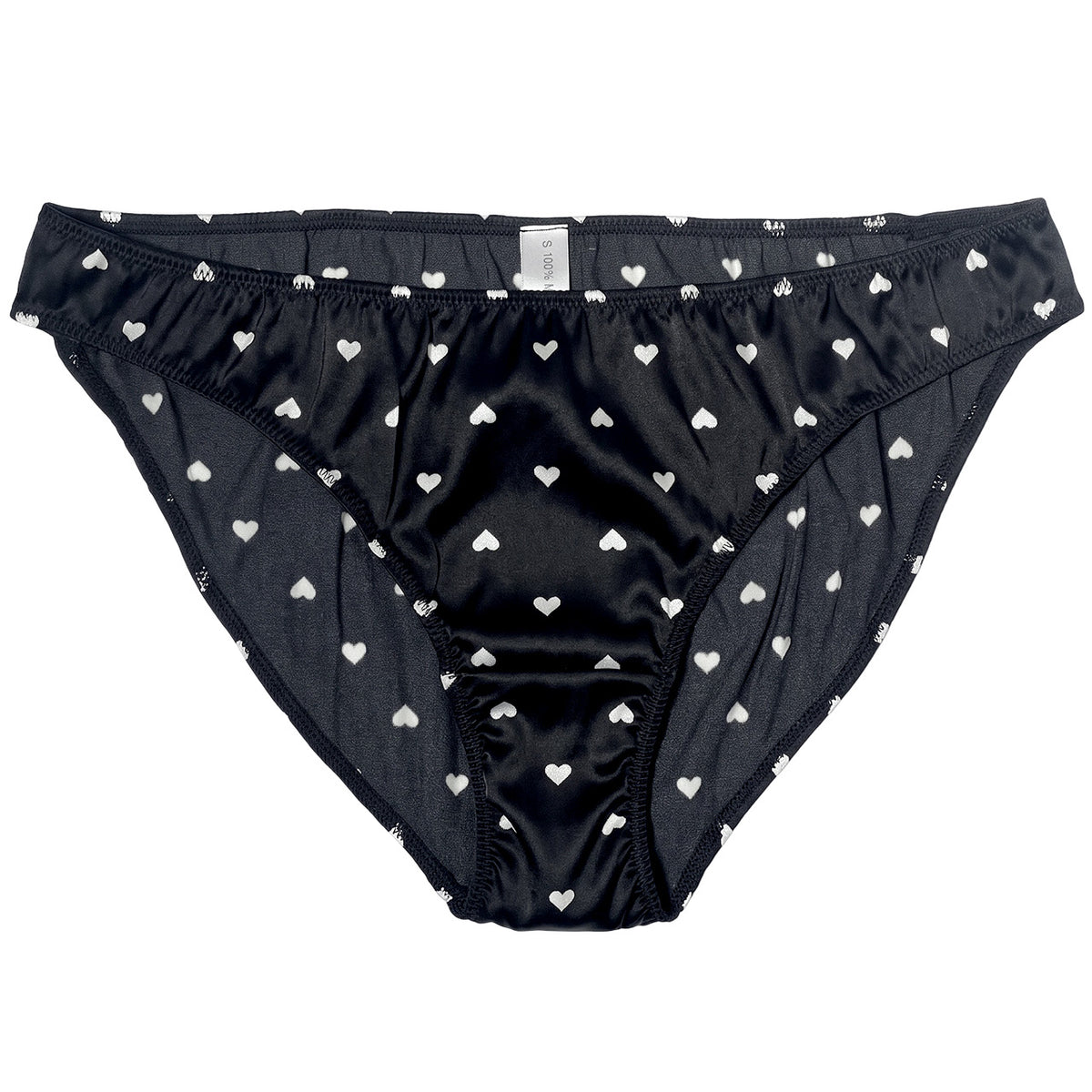Midnight Hearts Silk Bikini Panties | KNP13 | FEELITS