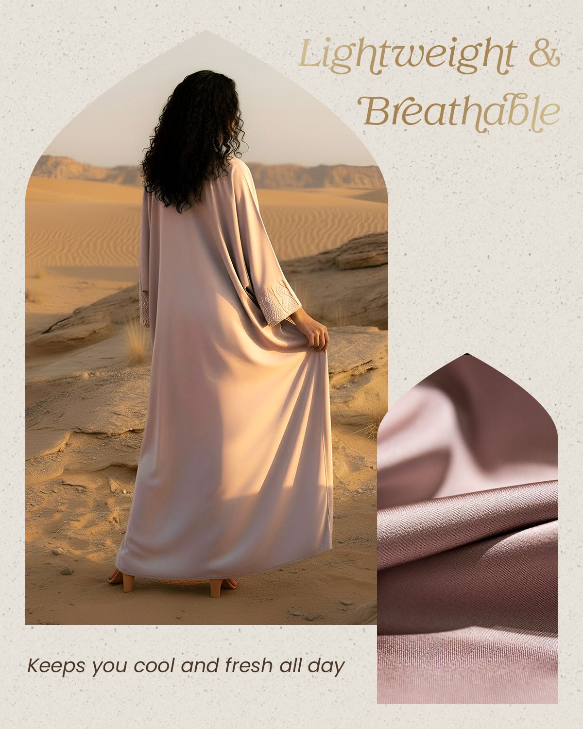 FEELITS MSL03 LumiFlow Satin Jalabiya – Teardrop Sequin Kaftan - FEELITS