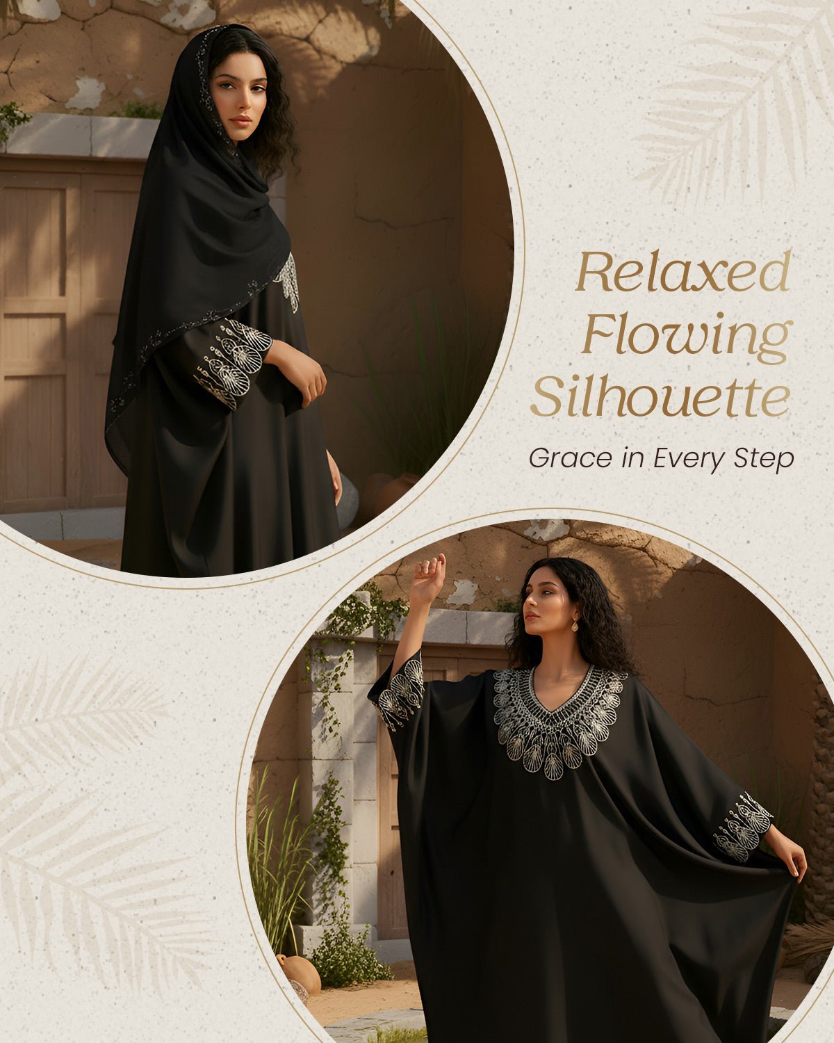 FEELITS MSL03 LumiFlow Satin Jalabiya – Teardrop Sequin Kaftan - FEELITS
