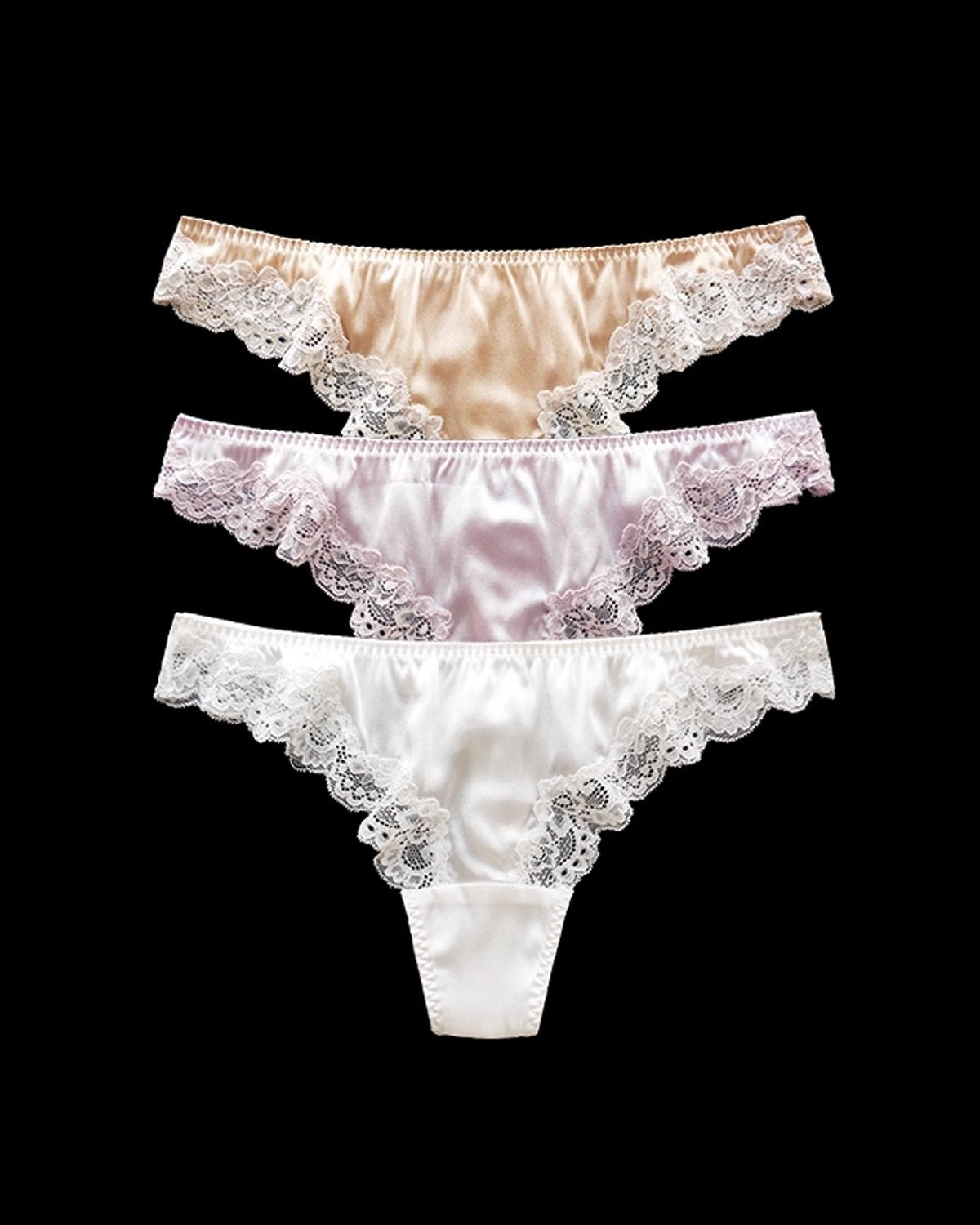 FEELITS Luxury Silk Lace Thong for Women – Low - Rise Seamless Lingerie, Mulberry Silk, Elegant & Sexy Underwear - FEELITS
