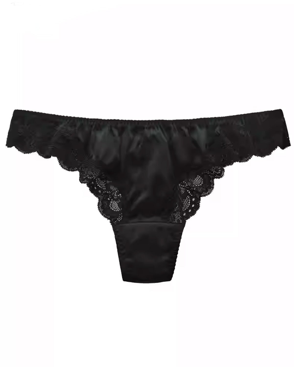 FEELITS Luxury Silk Lace Thong for Women – Low - Rise Seamless Lingerie, Mulberry Silk, Elegant & Sexy Underwear - FEELITS