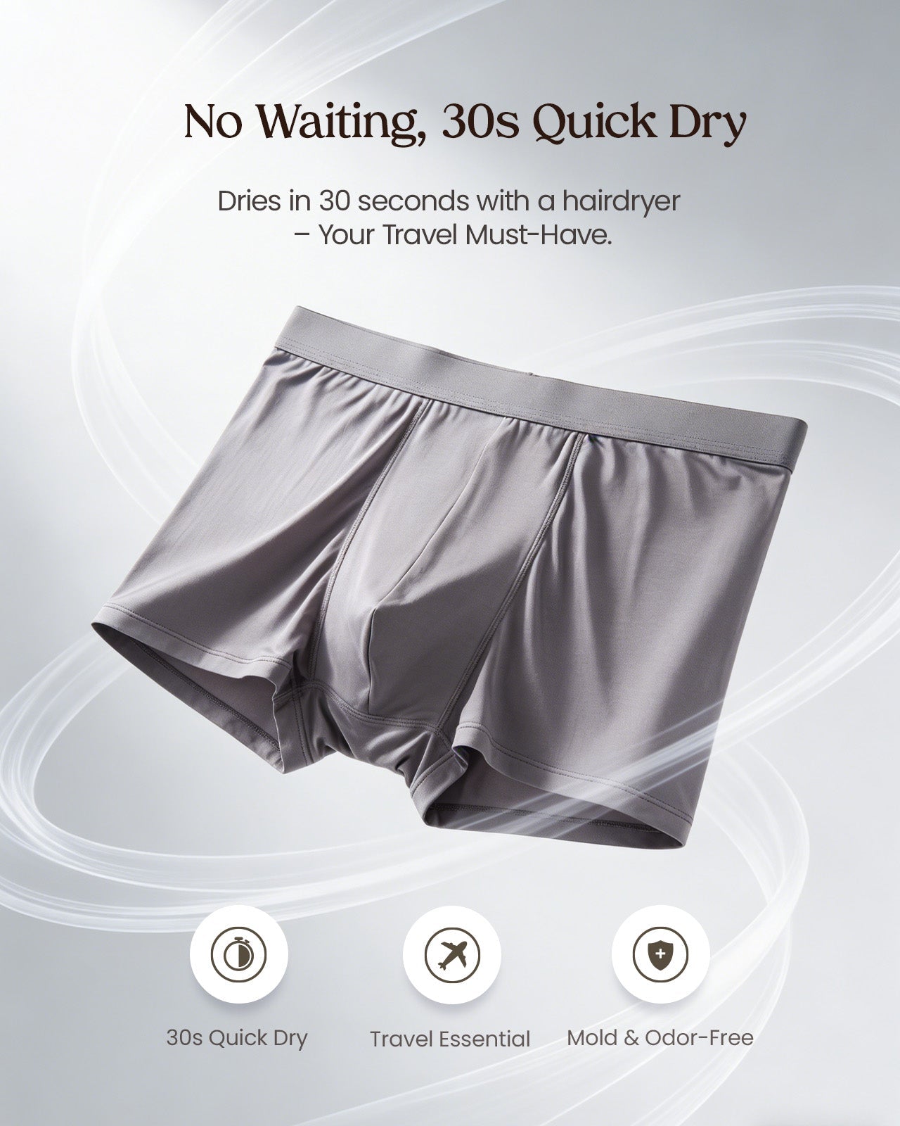 FEELITS Men's Mulberry Silk Boxer Briefs – Ultra - Soft Breathable Silk Underwear - FEELITS