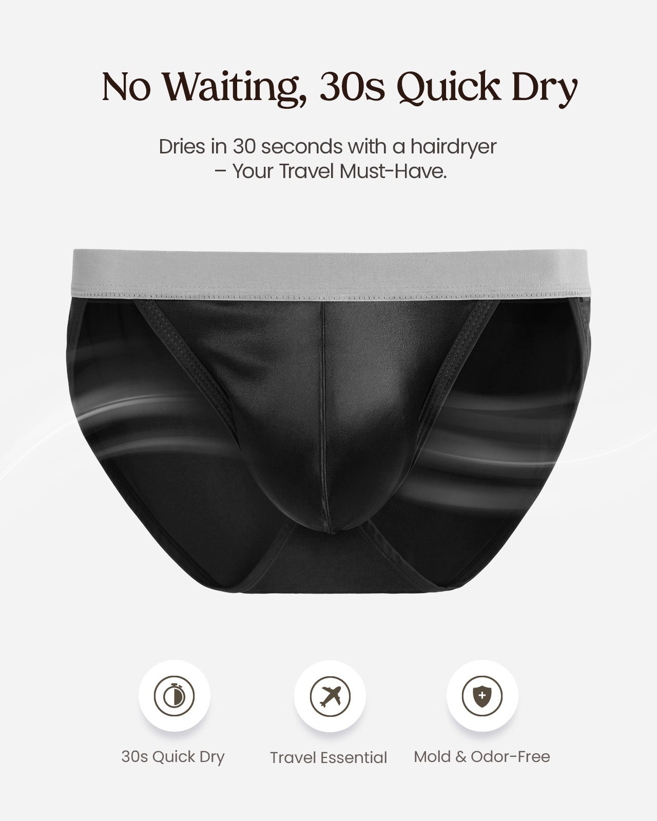 FEELITS Men's Silk Tanga Briefs – 100% Mulberry Silk Low - Rise Minimal Underwear - FEELITS