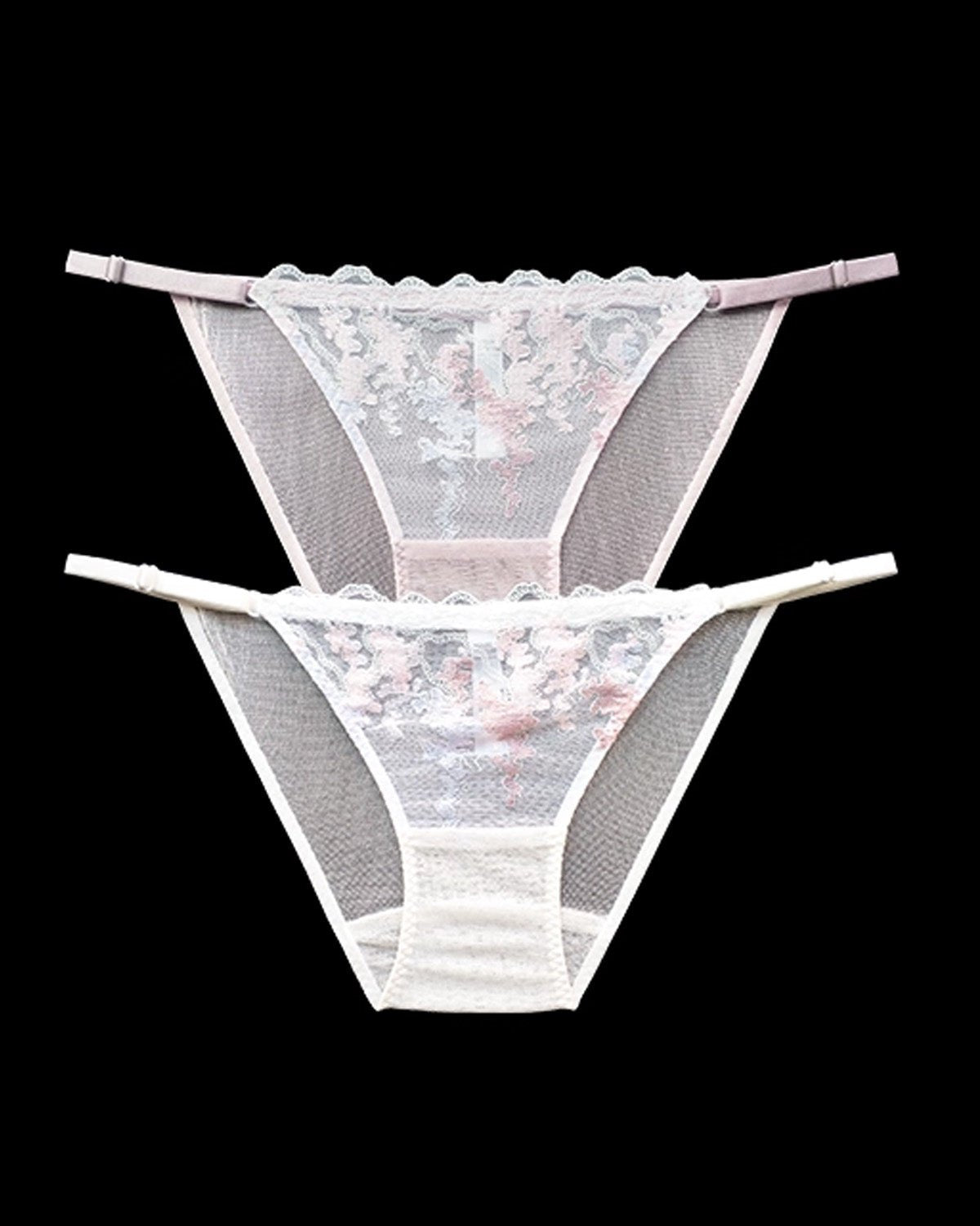 FEELITS Mulberry Silk & Lace Low - Rise Bikini Panties – Mulberry Silk, Adjustable Waist - FEELITS
