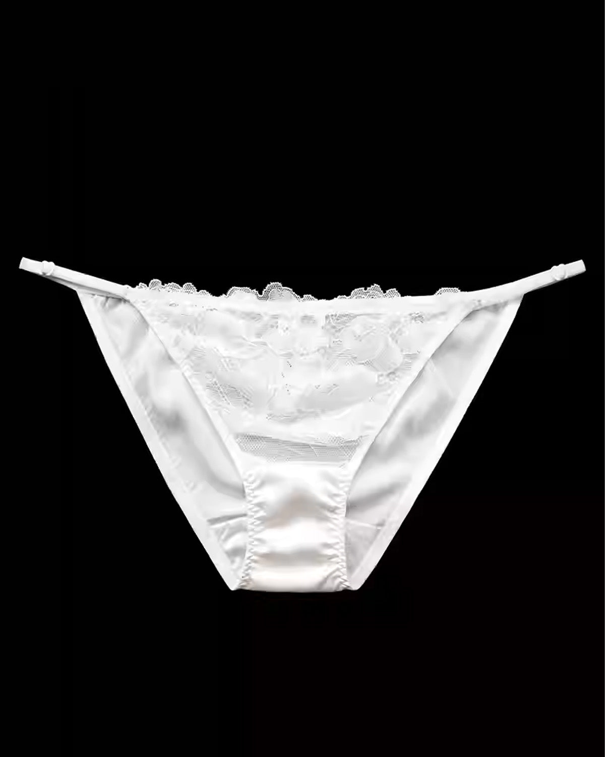 FEELITS Mulberry Silk & Lace Low - Rise Bikini Panties – Mulberry Silk, Sheer Strap Design with Adjustable Waist - FEELITS