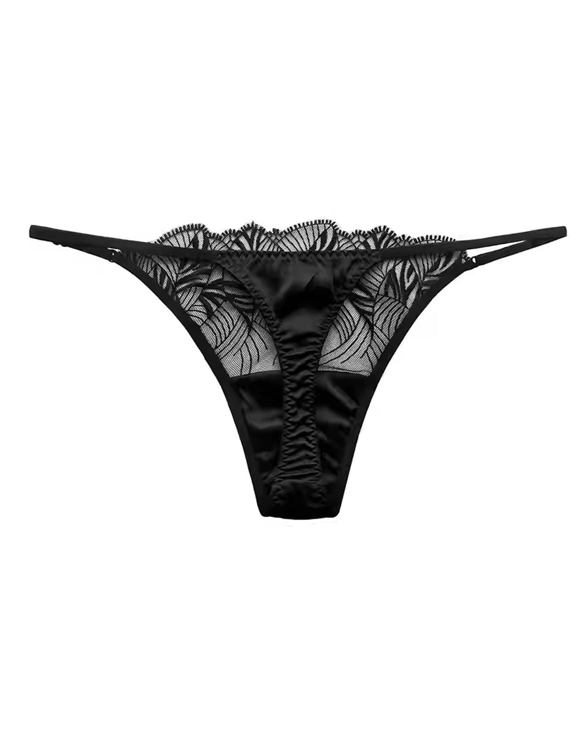 FEELITS Mulberry Silk Sexy Thong – Sheer Lace Temptation - FEELITS