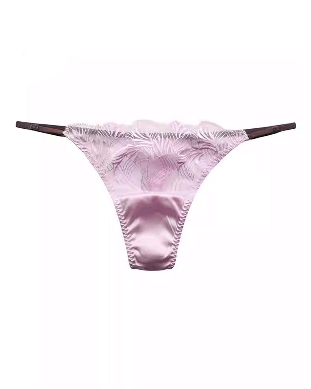 FEELITS Mulberry Silk Sexy Thong – Sheer Lace Temptation - FEELITS