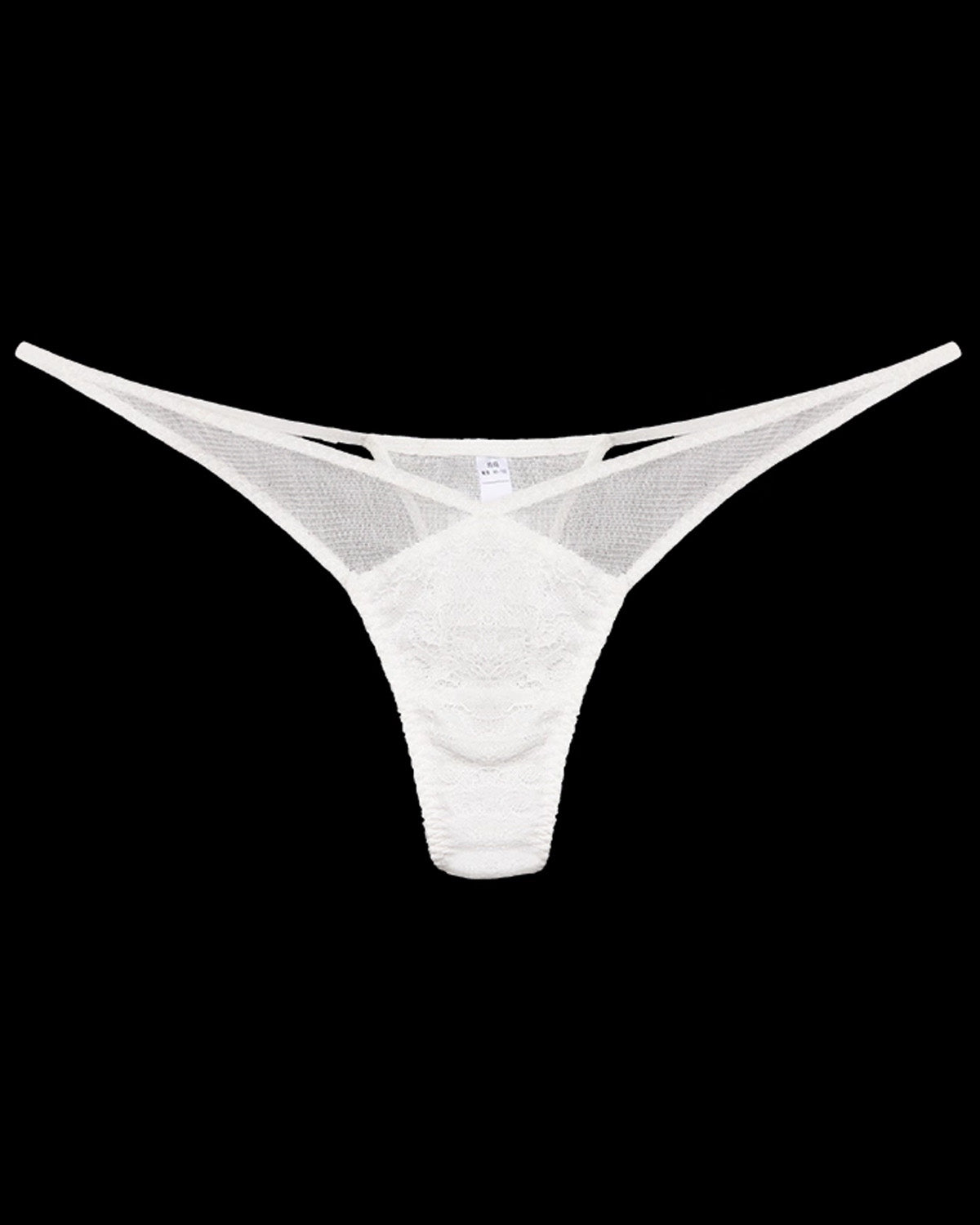 FEELITS Mulberry Silk Sheer Lace Thong – Strappy Low - Rise Seduction - FEELITS