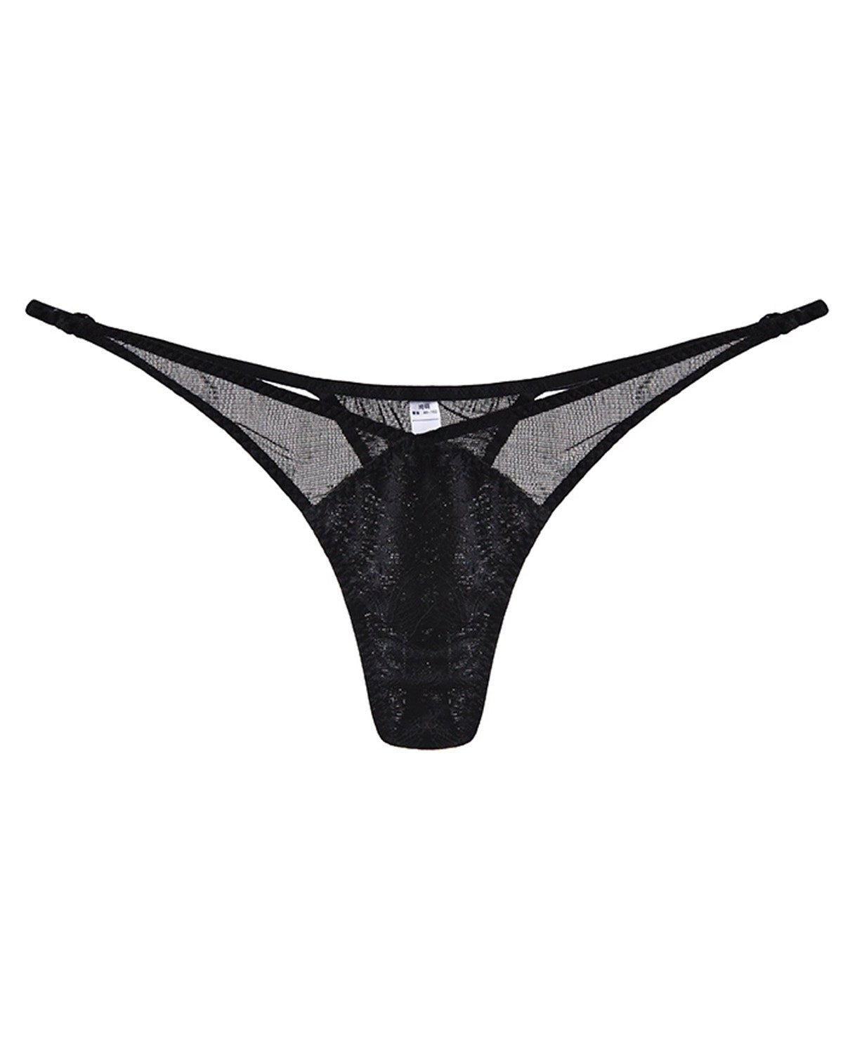 FEELITS Mulberry Silk Sheer Lace Thong – Strappy Low - Rise Seduction - FEELITS