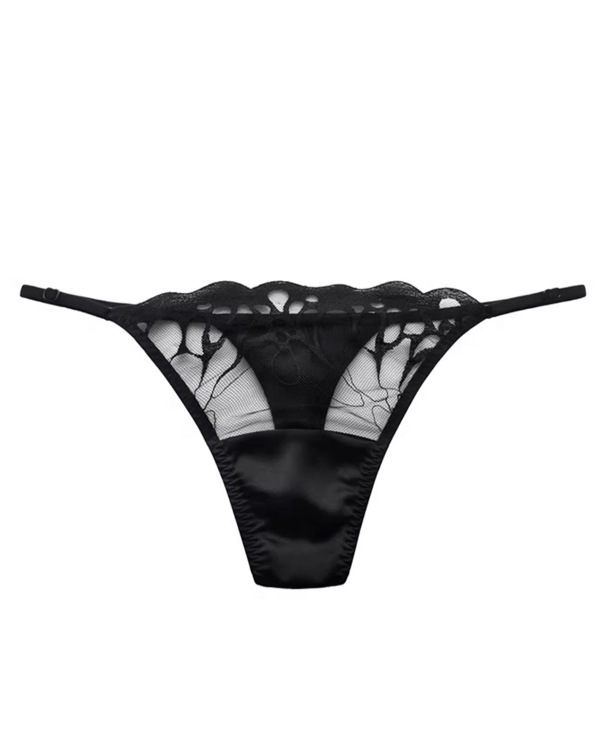 FEELITS Mulberry Silk Thong Panties for Women – Sexy Lace Sheer Temptation - FEELITS