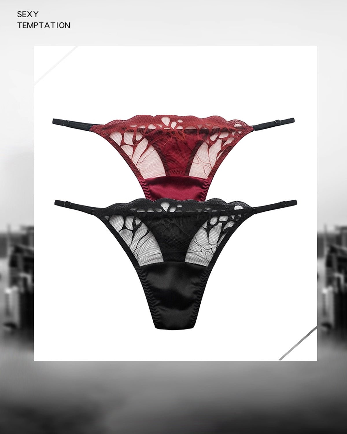 FEELITS Mulberry Silk Thong Panties for Women – Sexy Lace Sheer Temptation - FEELITS