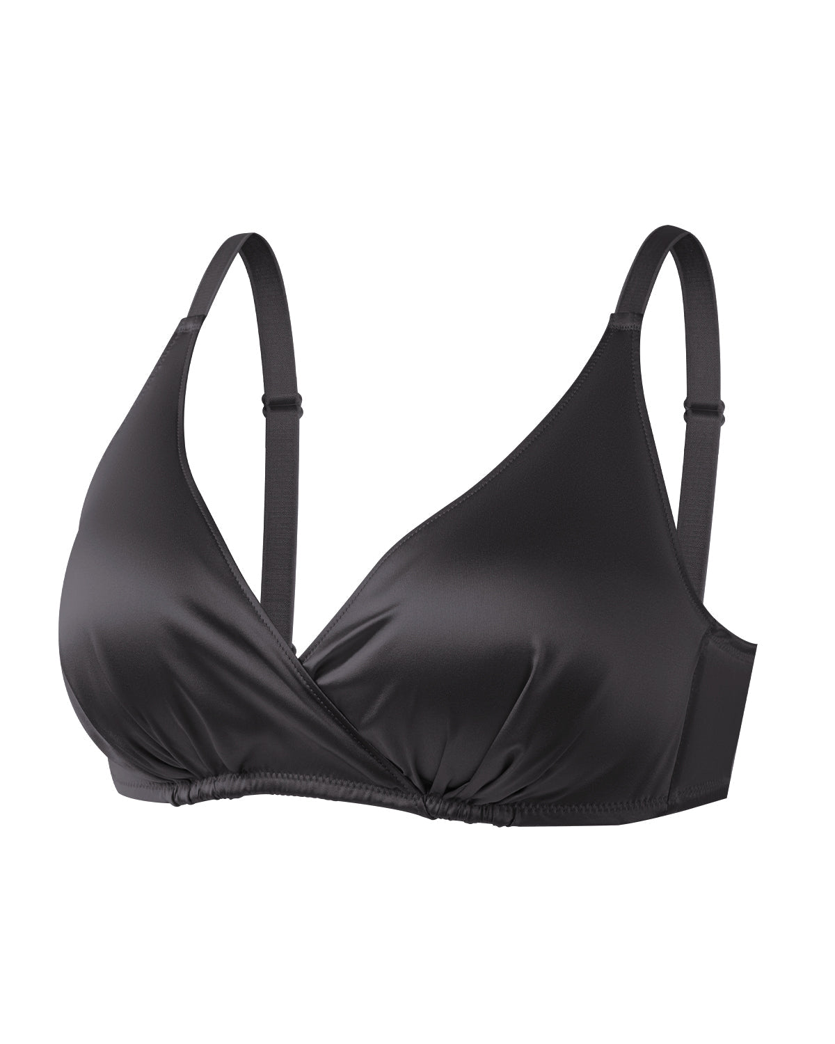 FEELITS Real Mulberry Silk Bralette, Wireless Push - Up 19 Momme Silk Satin Bra with Adjustable Straps - FEELITS