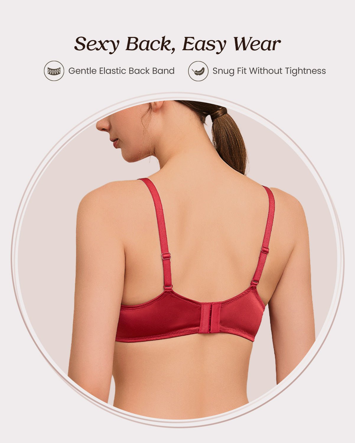 FEELITS Real Mulberry Silk Bralette, Wireless Push - Up 19 Momme Silk Satin Bra with Adjustable Straps - FEELITS