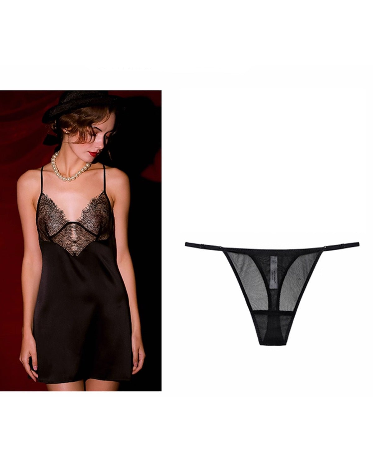 FEELITS Seduction 100% Mulberry Silk Sheer Mesh Thong for Women - FEELITS