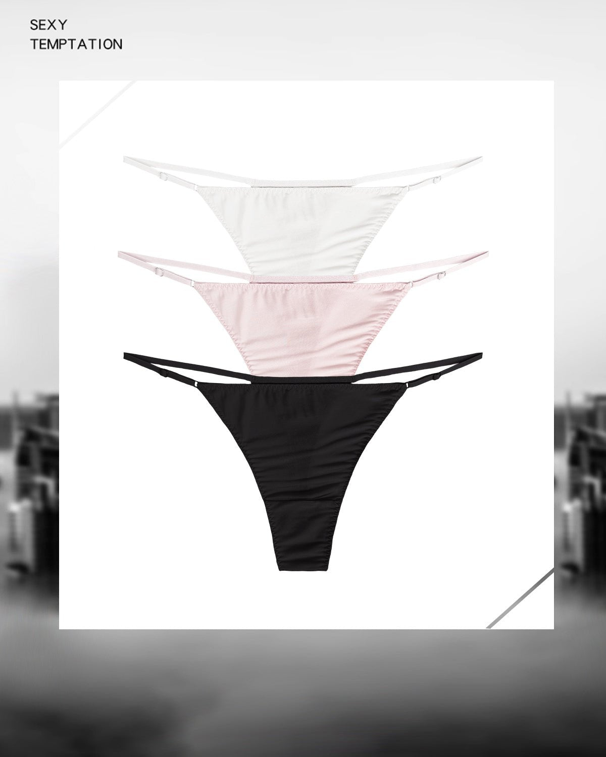 FEELITS Seduction 100% Mulberry Silk Thong Panties for Women – Seamless Low - Rise Silk G - String with Adjustable Waistband - FEELITS