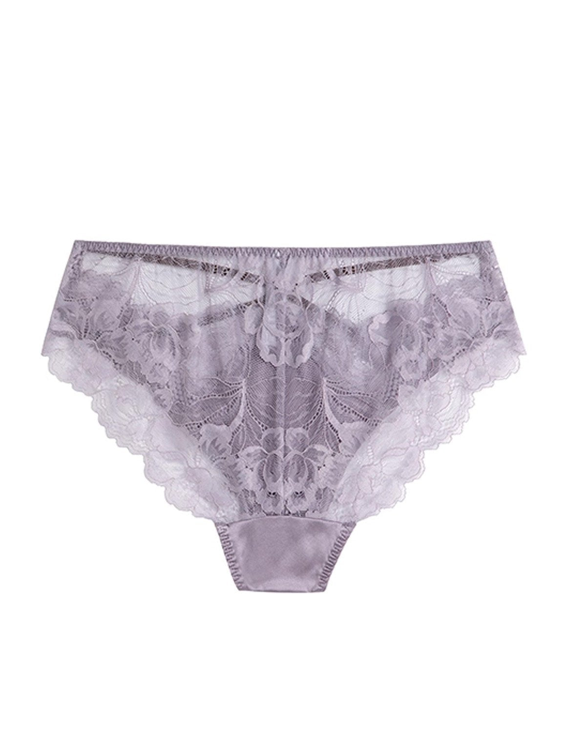 FEELITS Seduction Mulberry Silk and Lace Low - Rise Brief Panties – Luxury Pure Mulberry Silk Lingerie for Women, Sensual, Elegant & Comfortable - FEELITS