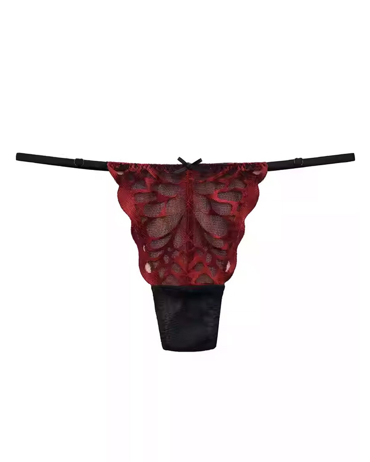 FEELITS Seduction Silk Butterfly Lace Thong – 100% 6A Mulberry Silk Sheer Low - Rise G - String Panties for Women - FEELITS