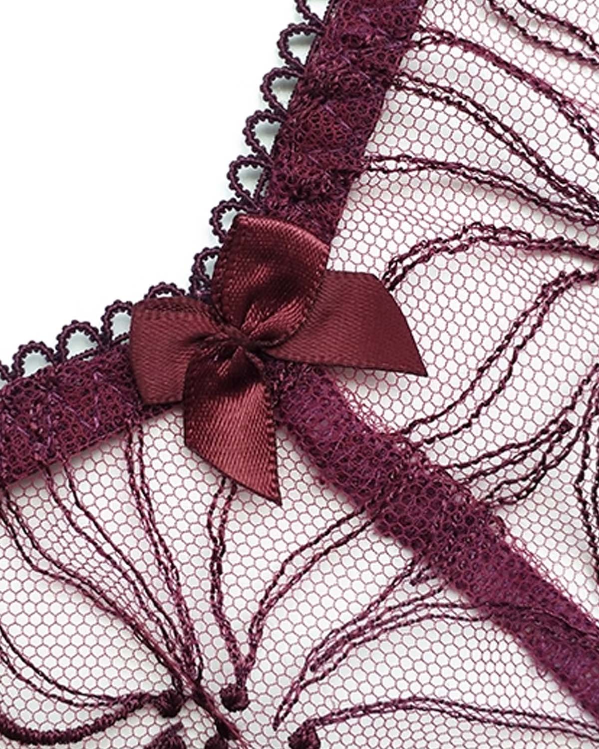 FEELITS Seduction Silk Embroidered Lace Low - Rise Sheer Thong Panties – Luxury 93% Mulberry Silk Lingerie for Women, Sensual, Honeymoon & Wedding Ready - FEELITS