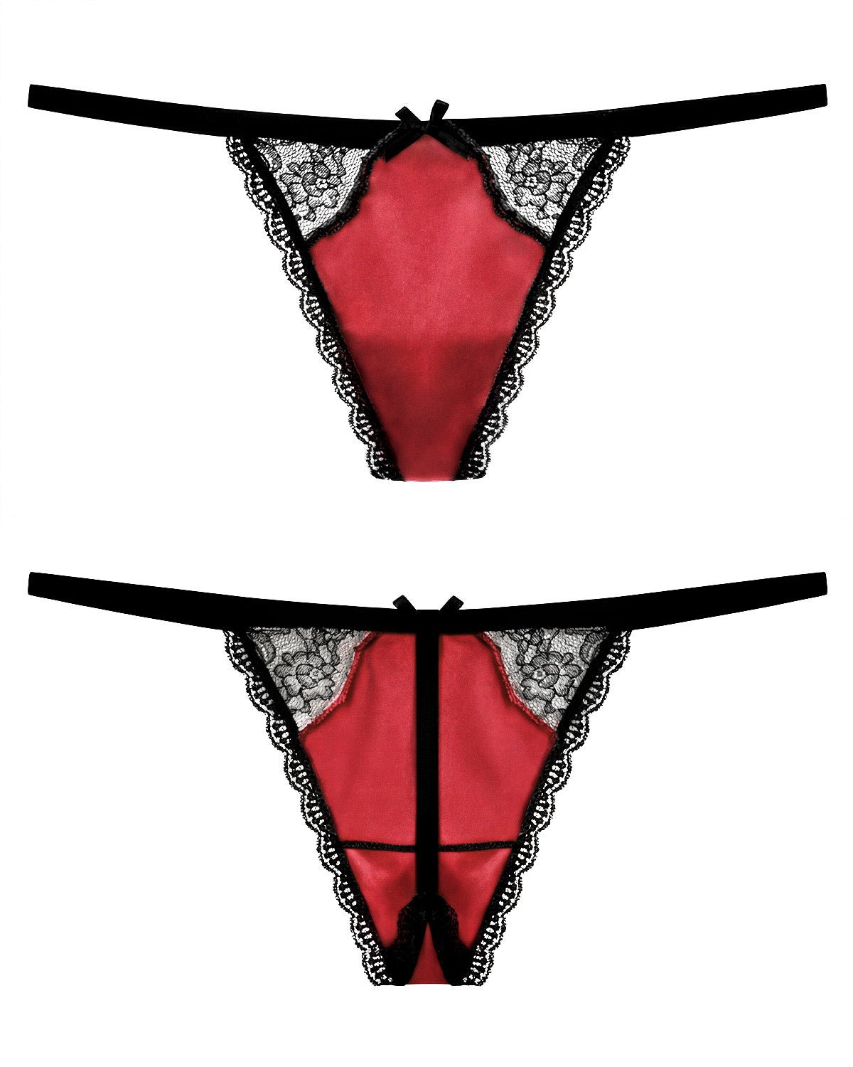 FEELITS Seduction Silk Lace Thong – 100% 6A Mulberry Silk G - String Panties for Women - FEELITS