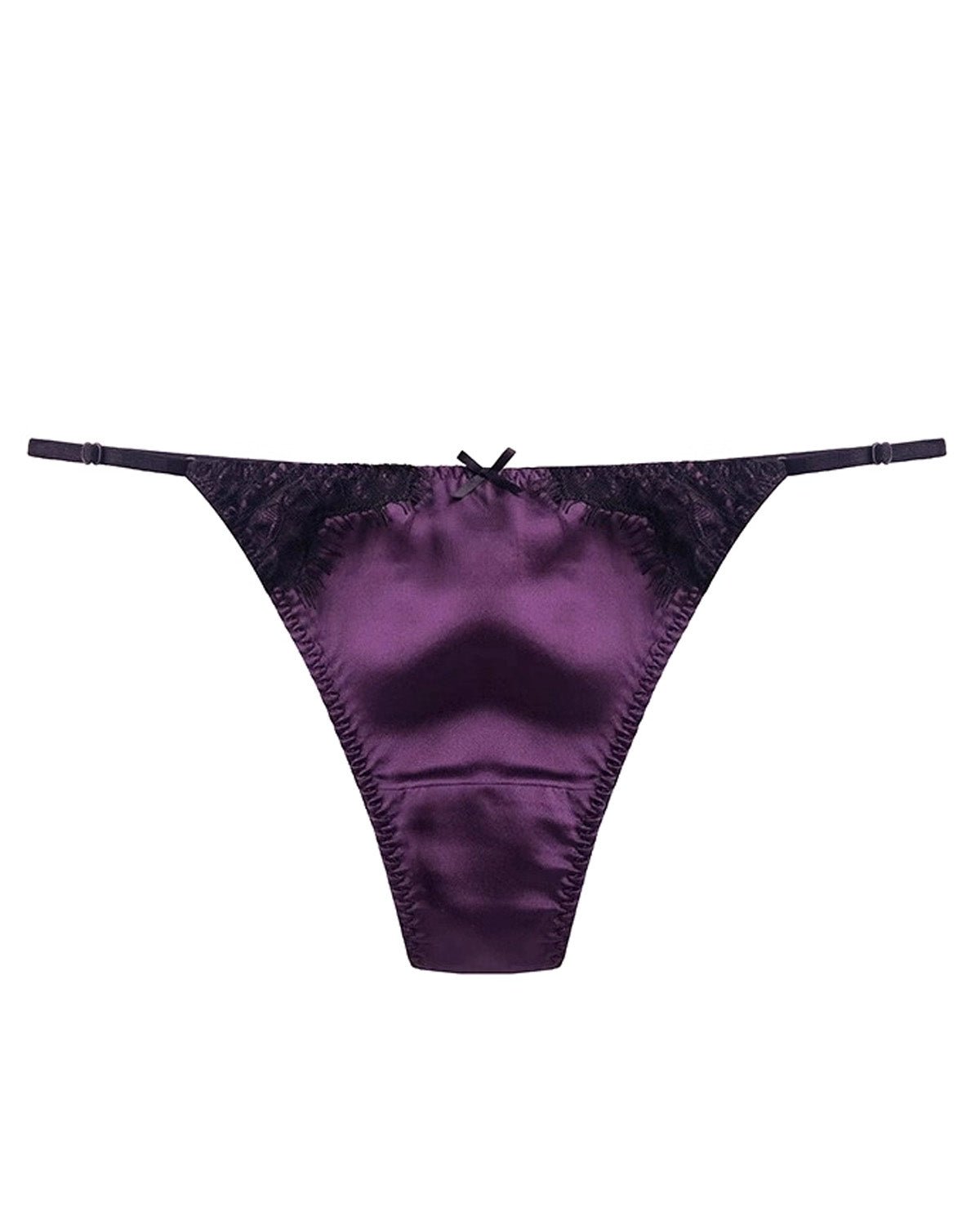FEELITS Seduction Silk Lace Thong – 6A Mulberry Silk G - String Panties for Women - FEELITS