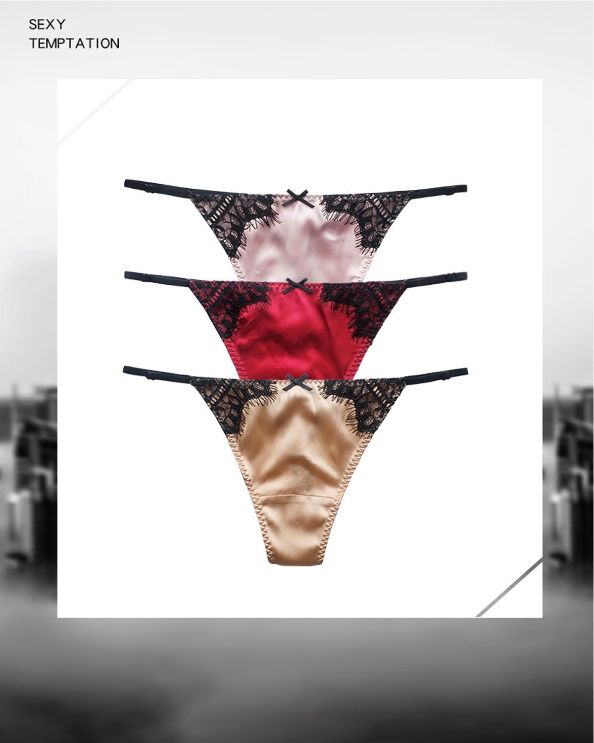 FEELITS Seduction Silk Lace Thong – 6A Mulberry Silk G - String Panties for Women - FEELITS