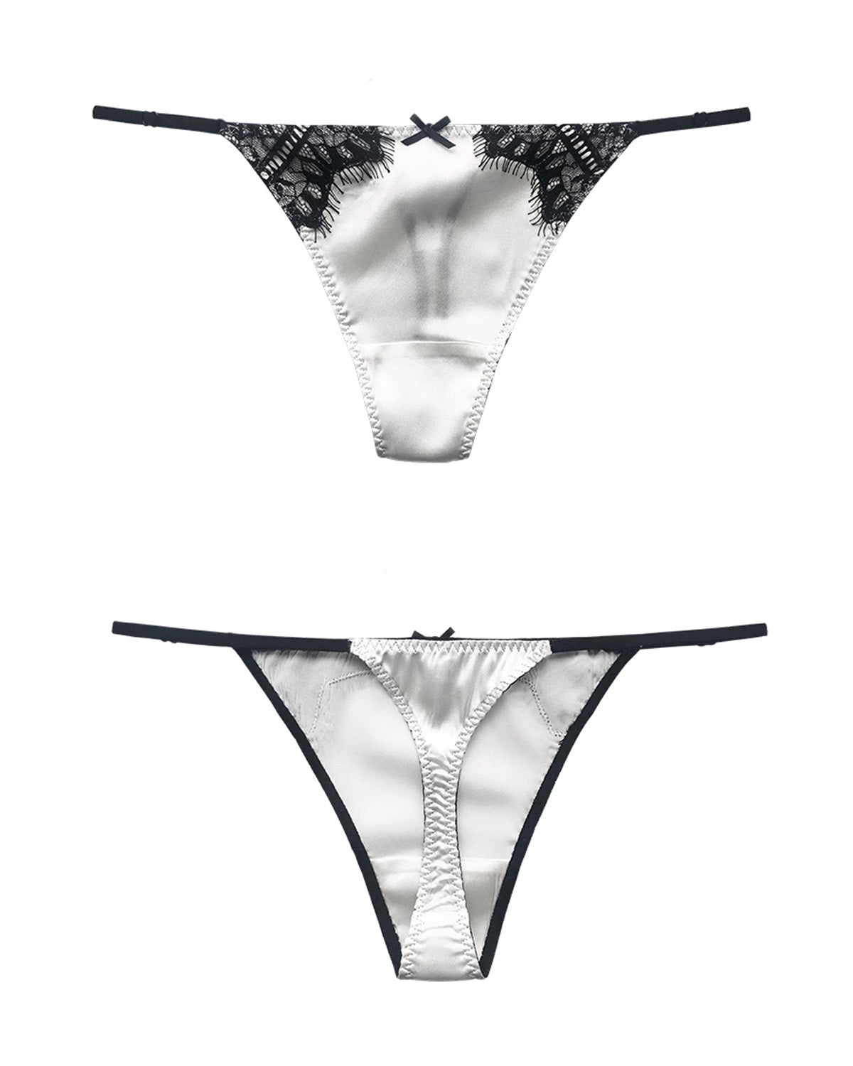 FEELITS Seduction Silk Lace Thong – 6A Mulberry Silk G - String Panties for Women - FEELITS