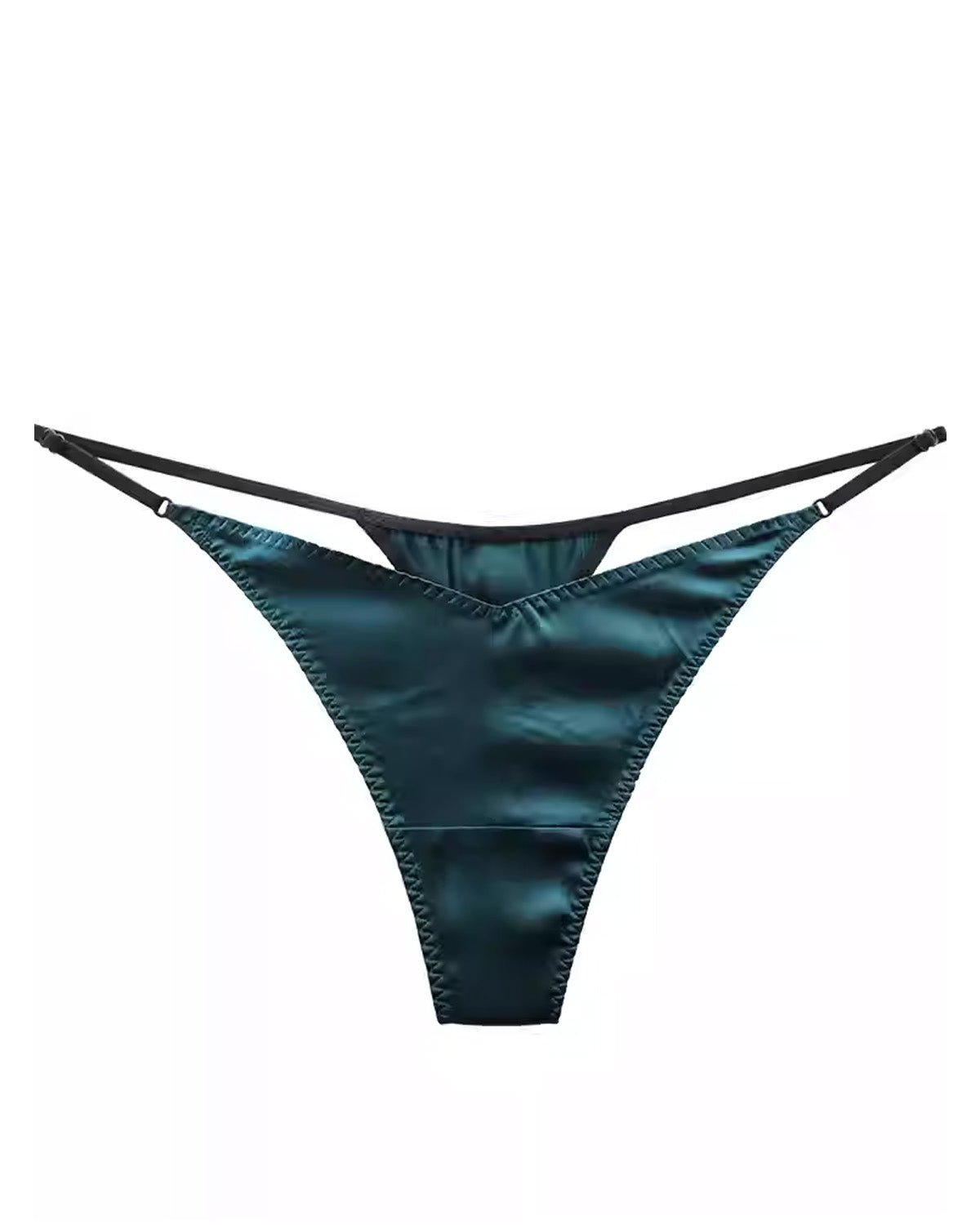 Feelits Seduction Silk Mid - Rise Thong Panties for Women – Adjustable Waist, Luxurious Mulberry Silk & Lace - FEELITS