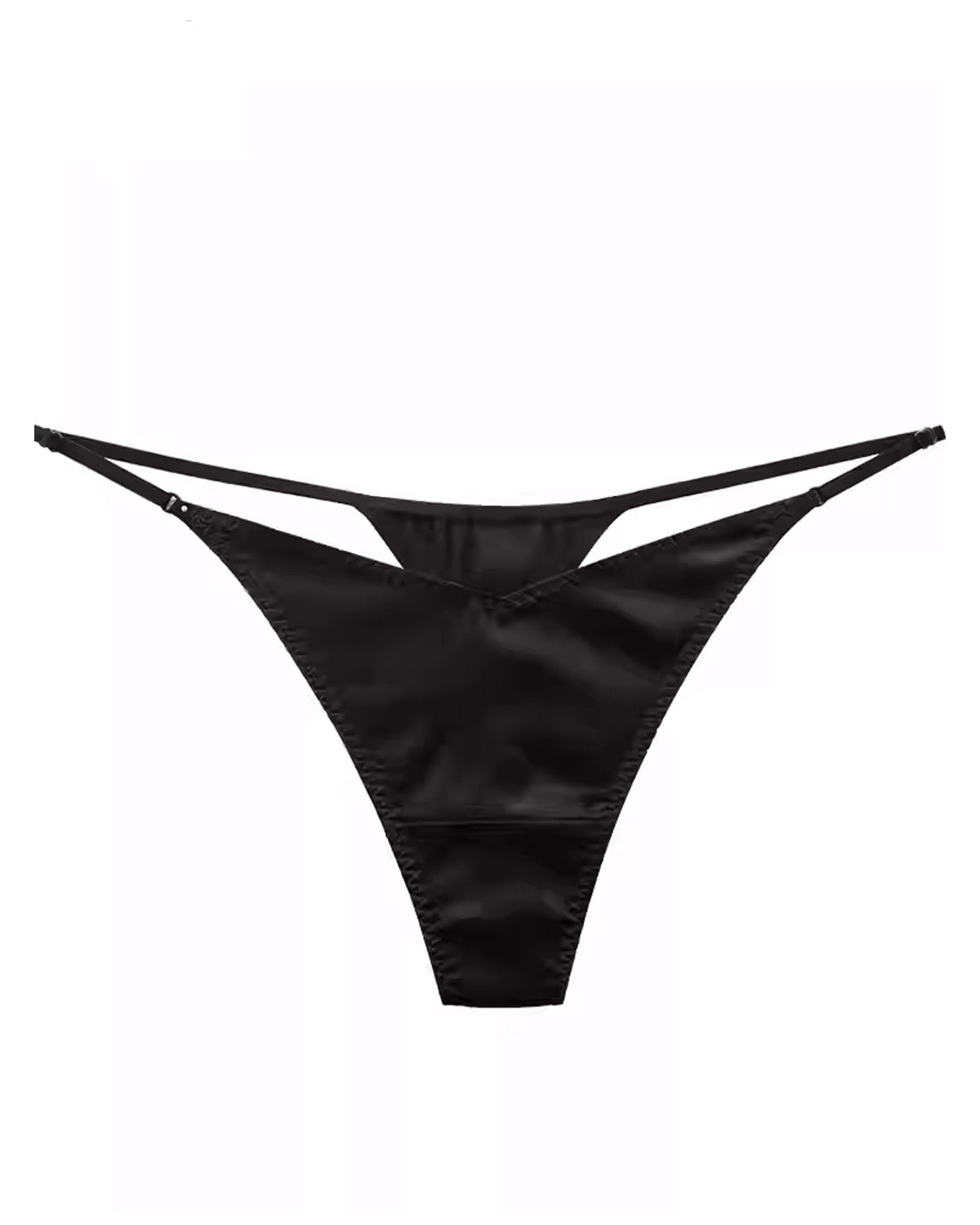 Feelits Seduction Silk Mid - Rise Thong Panties for Women – Adjustable Waist, Luxurious Mulberry Silk & Lace - FEELITS