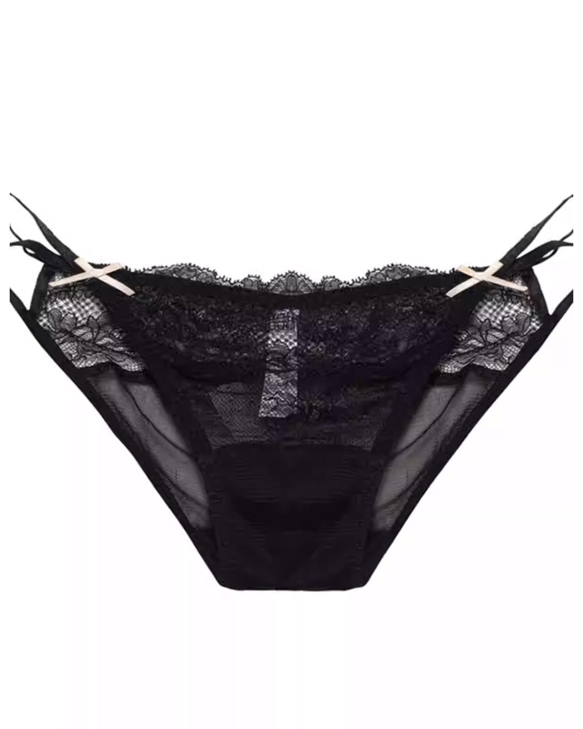 FEELITS Seduction Silk Sheer Lace Low - Rise Bikini Panties – 100% Mulberry Silk Lingerie for Women, Sensual, Elegant & Comfortable - FEELITS