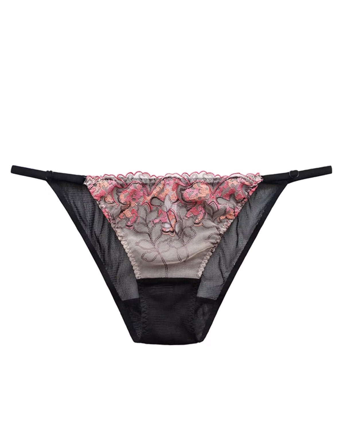 FEELITS Seduction Silk Sheer Lace Low - Rise Bikini Panties – Luxury Mulberry Silk Lingerie for Women, Sweet, Sensual & Elegant - FEELITS