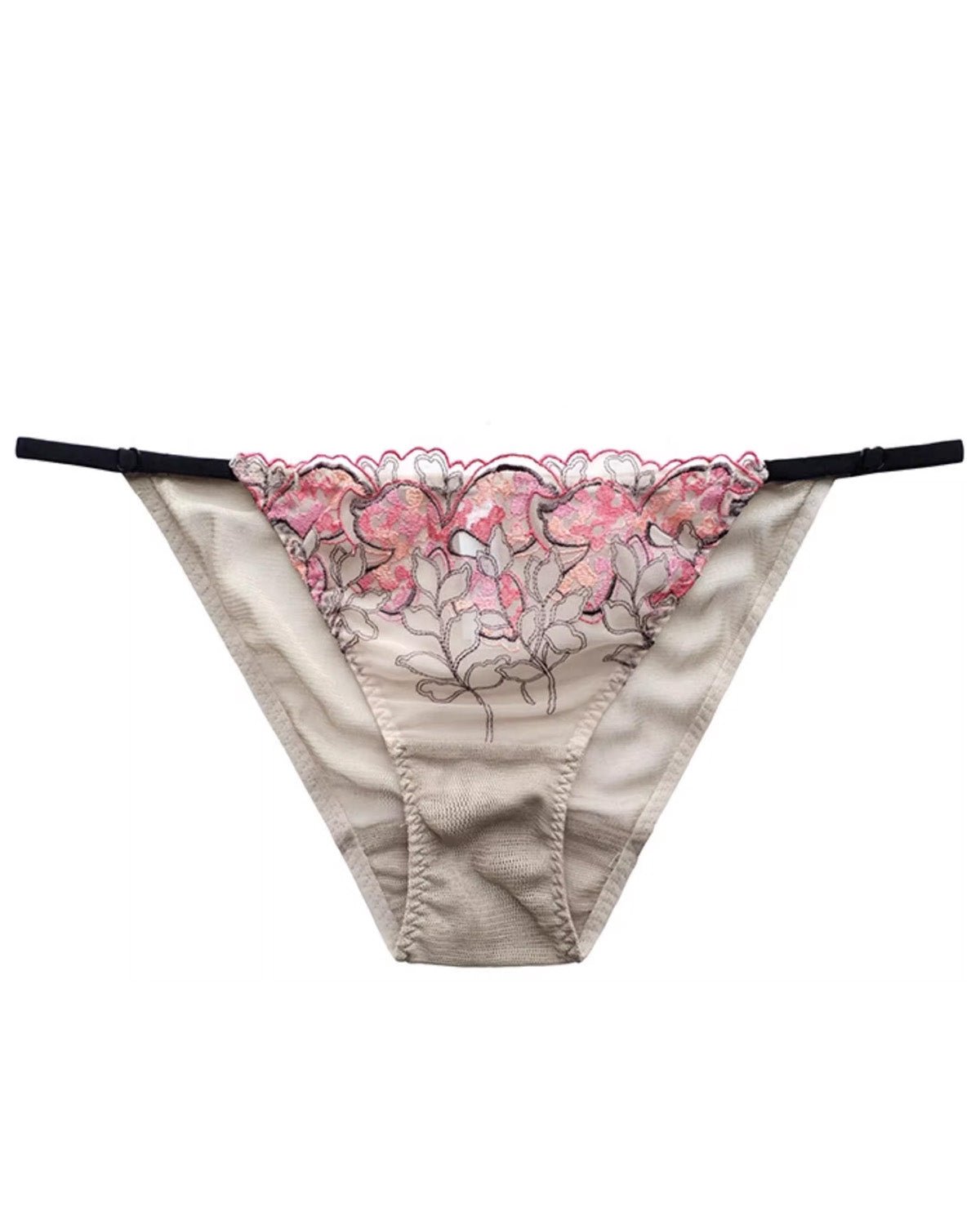 FEELITS Seduction Silk Sheer Lace Low - Rise Bikini Panties – Luxury Mulberry Silk Lingerie for Women, Sweet, Sensual & Elegant - FEELITS