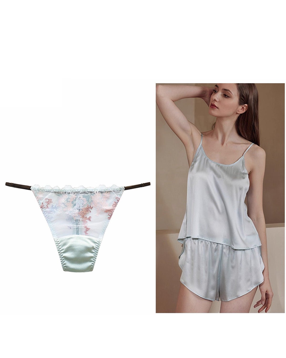 FEELITS Seduction Silk Sheer Lace T - Back Panties for Women - FEELITS
