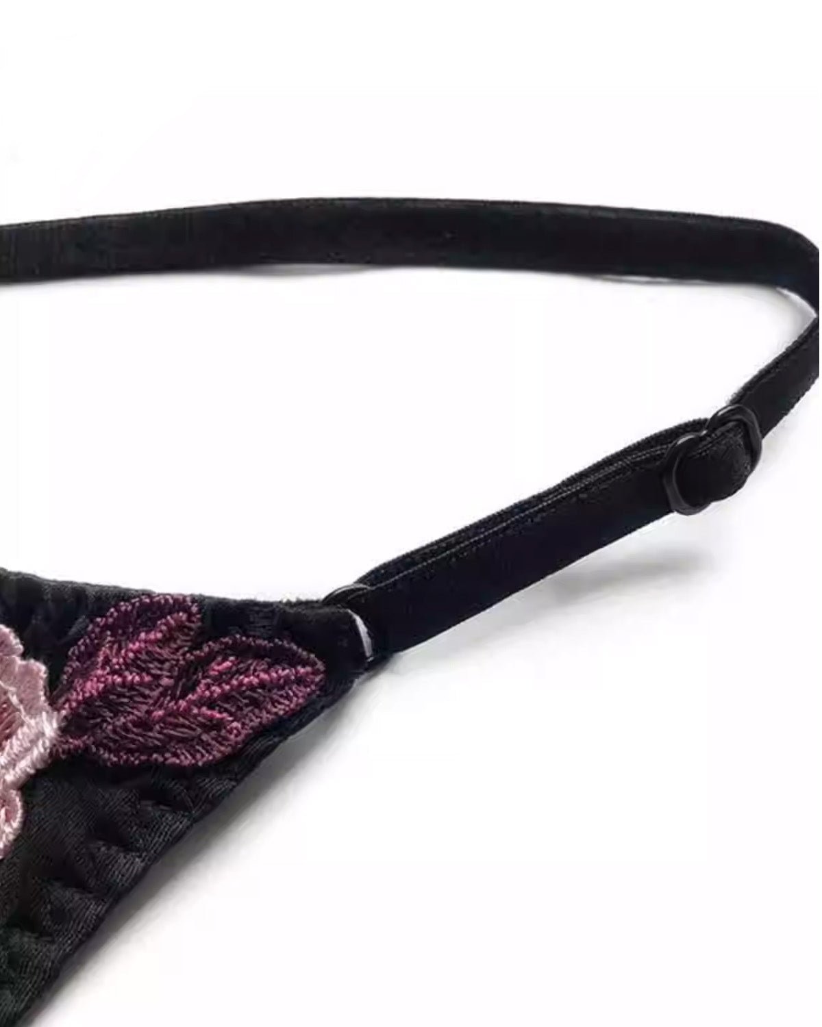 FEELITS Seduction Silk Thong – Low - Rise Embroidered Lace Silk G - String Panties for Women - FEELITS