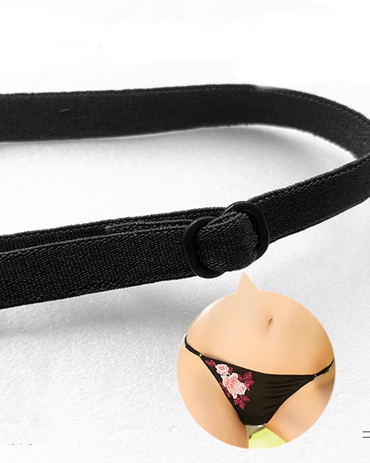 FEELITS Seduction Silk Thong – Low - Rise Embroidered Lace Silk G - String Panties for Women - FEELITS