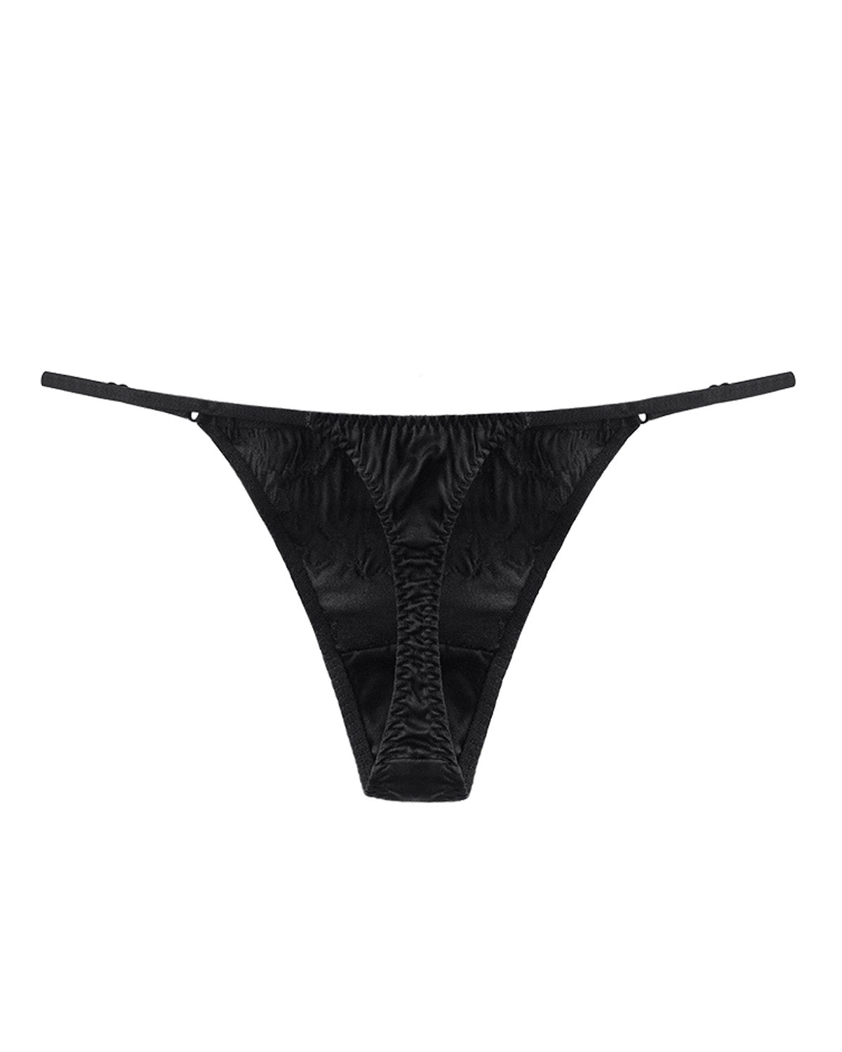 FEELITS Seduction Silk Thong – Low - Rise Embroidered Lace Silk G - String Panties for Women - FEELITS