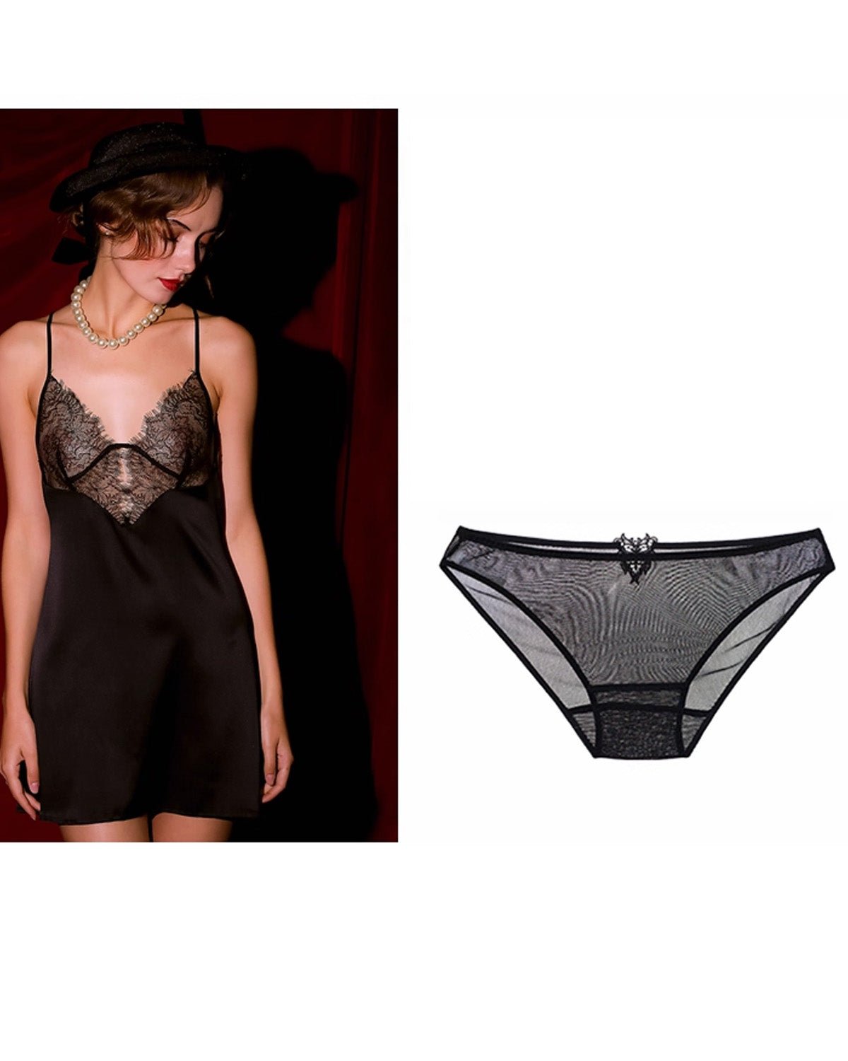 FEELITS Silk & Lace Brief Panties – 100% Mulberry Silk, Sheer Sexy Lingerie, Seamless Women’s Panties - FEELITS