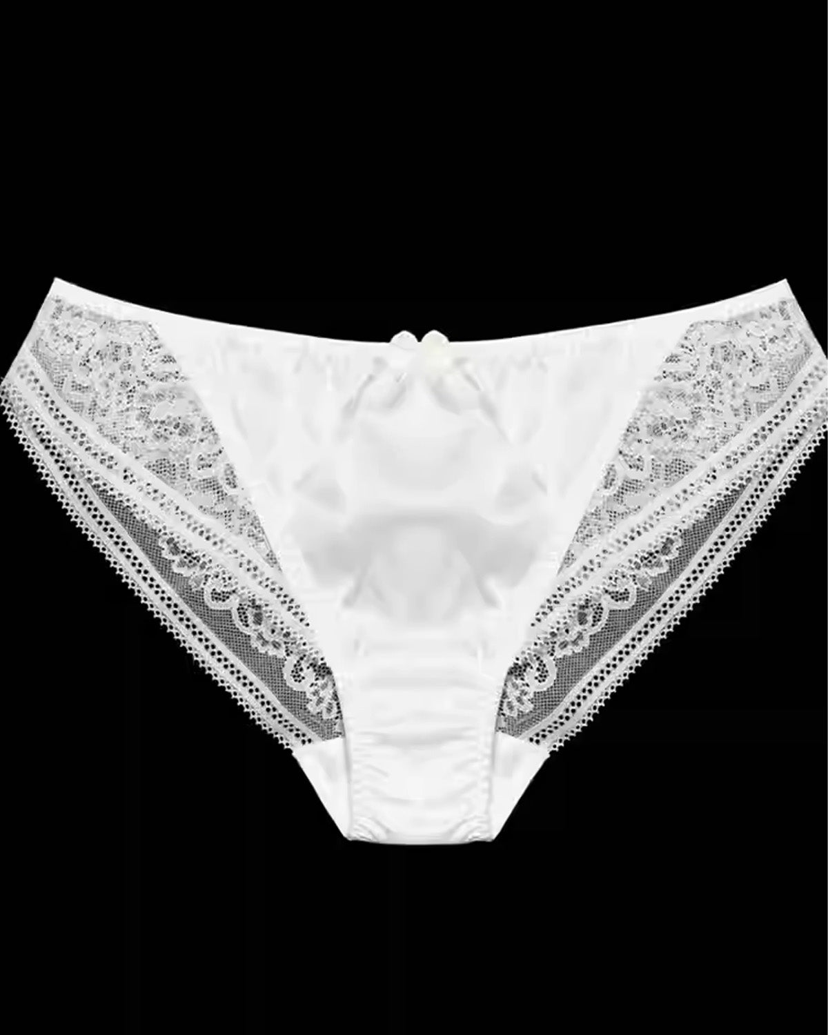 FEELITS Silk & Lace Low - Rise Bikini Panties – Mulberry Silk, Sheer Sexy Lingerie with Bow Detail, Seamless Women’s Panties - FEELITS