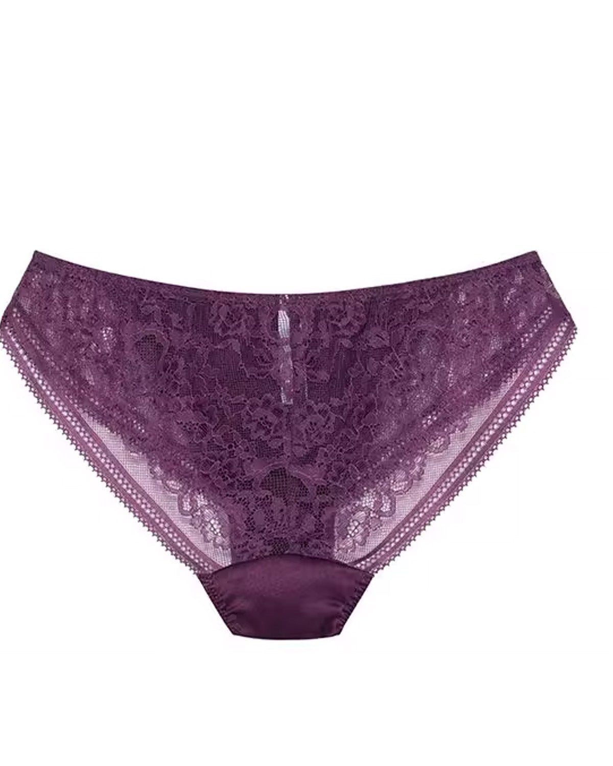 FEELITS Silk & Lace Low - Rise Bikini Panties – Mulberry Silk, Sheer Sexy Lingerie with Bow Detail, Seamless Women’s Panties - FEELITS