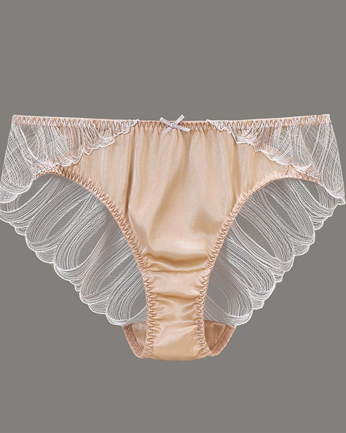 FEELITS SPA26 Mulberry Silk Sheer Lace Brief Panties – Low - Rise, Elegant & Adjustable Fit - FEELITS
