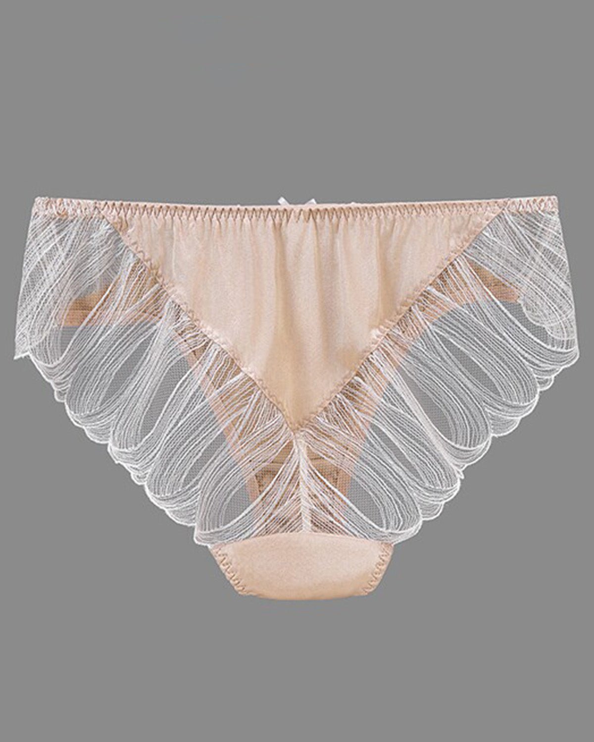 FEELITS SPA26 Mulberry Silk Sheer Lace Brief Panties – Low - Rise, Elegant & Adjustable Fit - FEELITS