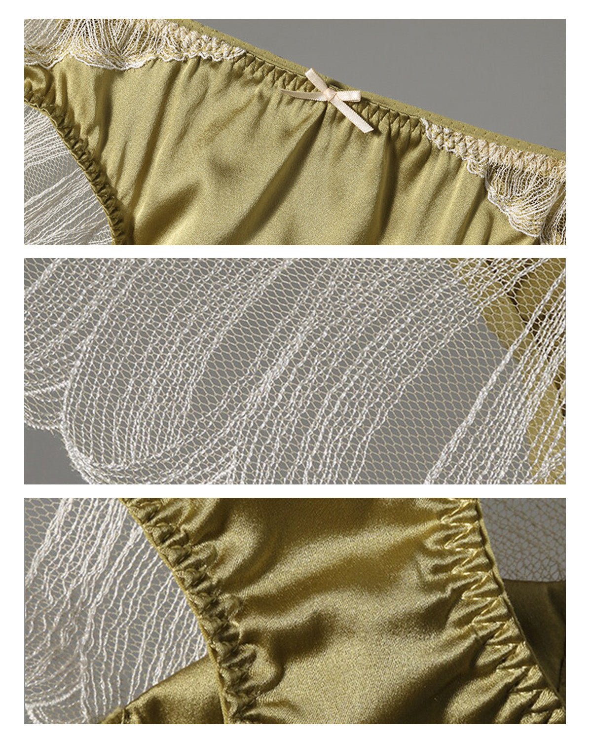 FEELITS SPA26 Mulberry Silk Sheer Lace Brief Panties – Low - Rise, Elegant & Adjustable Fit - FEELITS