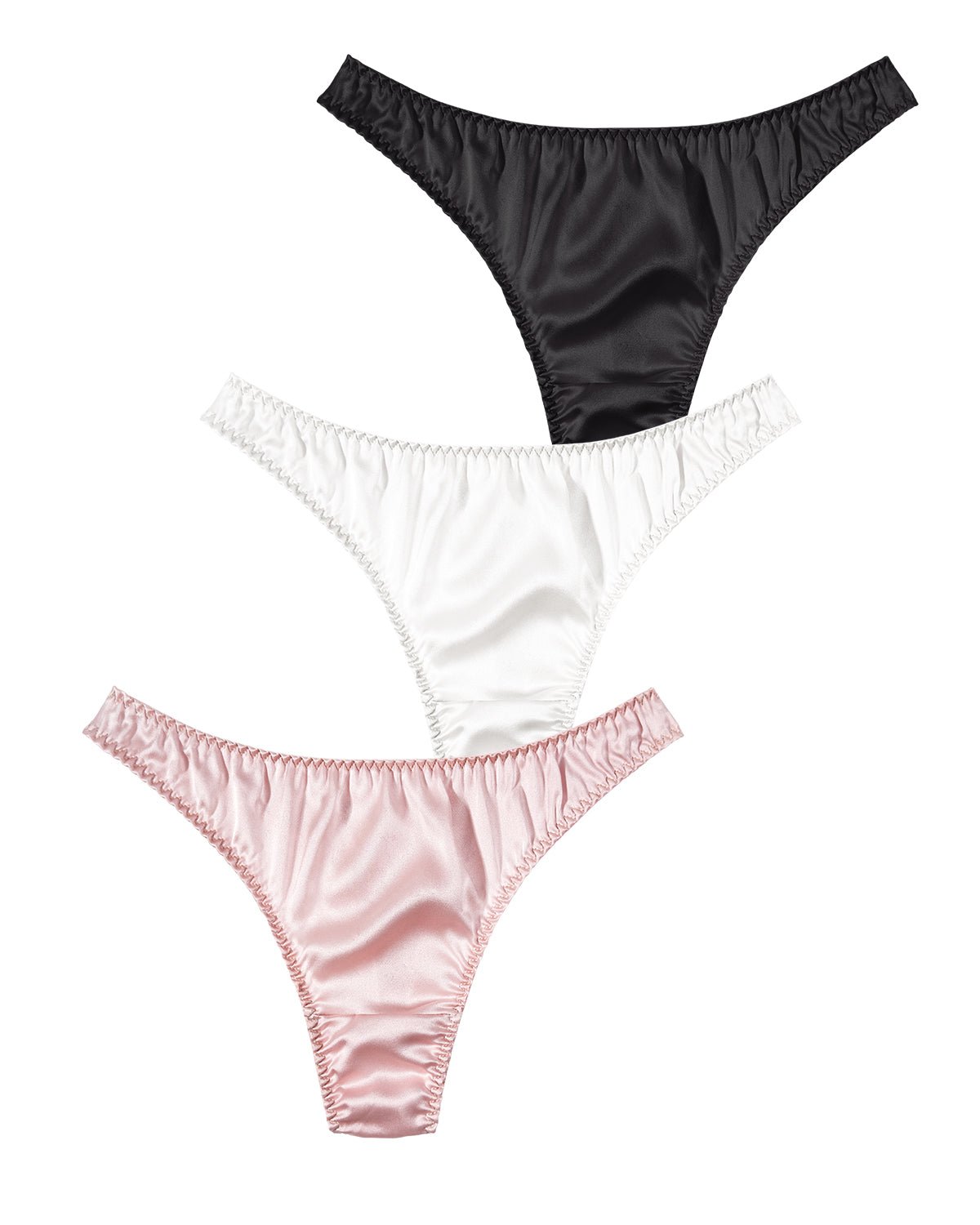 FEELITS SPA34 Silk Low-Rise Basic T-Back Thong Panties – 100% Mulberry Silk, Seamless & Breathable - FEELITS