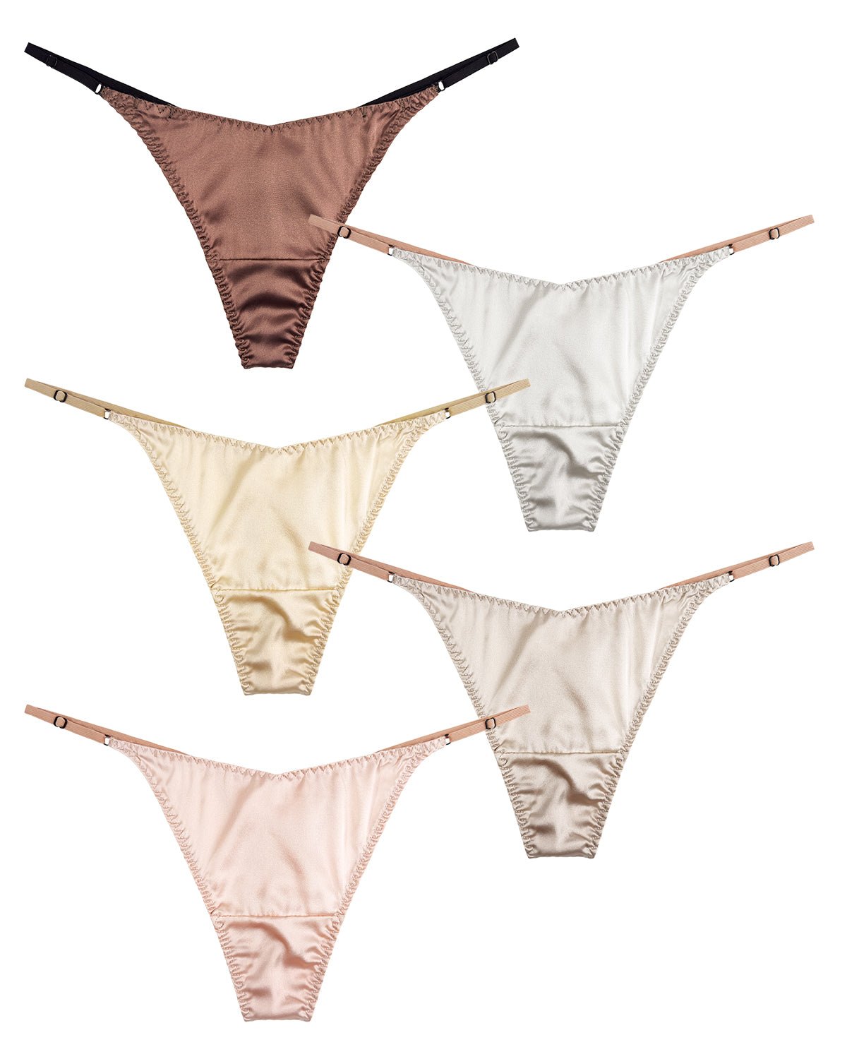 FEELITS TH01 Silk V-Front G-String Panties – 100% Mulberry Silk, Adjustable Ties - FEELITS