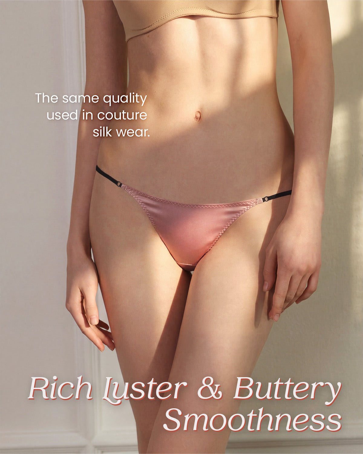 FEELITS TH11 Silk Mid-Rise T-Back Thong Panties – 100% Mulberry Silk, Smooth & Adjustable - FEELITS