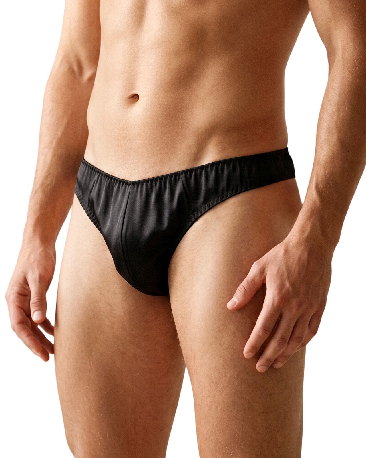 FEELITS THM02 Men's Silk T-Back Thong - 100% Mulberry Silk, Double-Layer Pouch - FEELITS