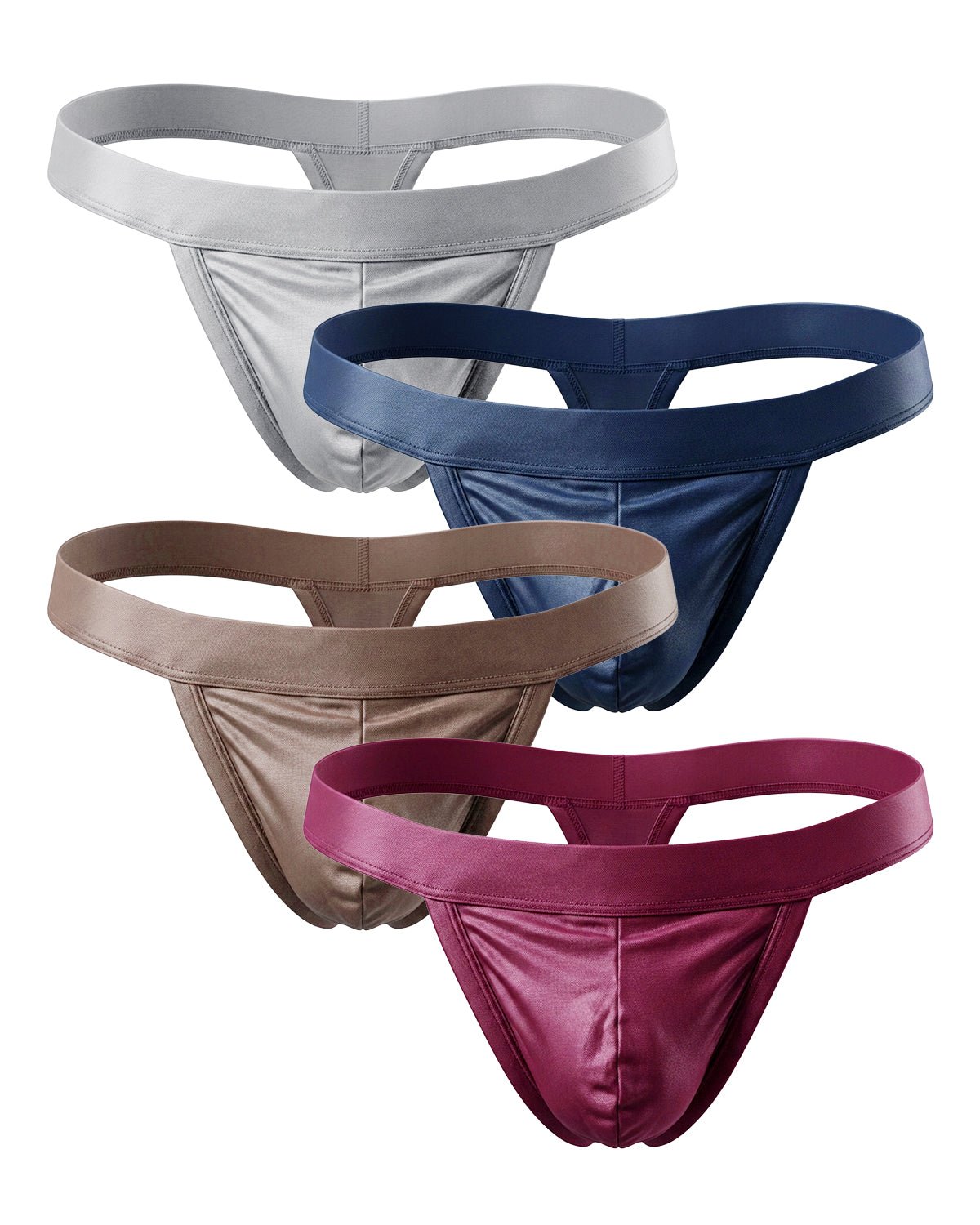 FEELITS THM03 Men's Mulberry Silk T-Back Thong – Double-Layer Pouch, Soft & Breathable - FEELITS