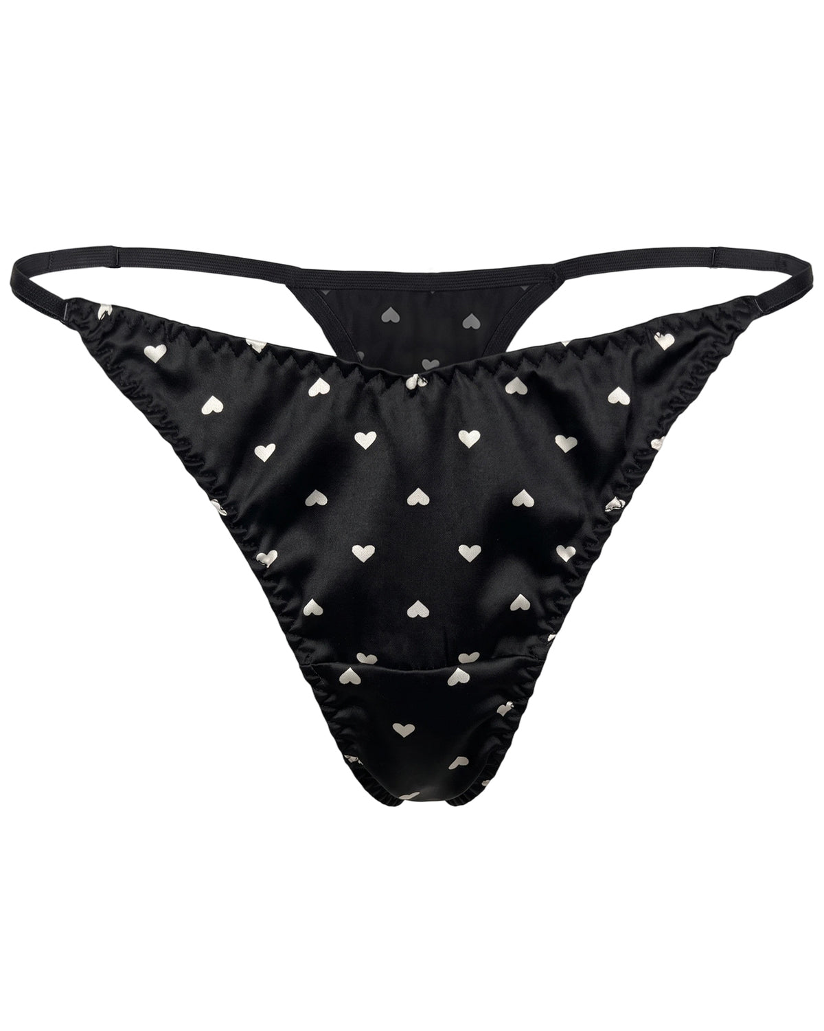 FEELITS THP01 midnight hearts V-front silk thong — hero