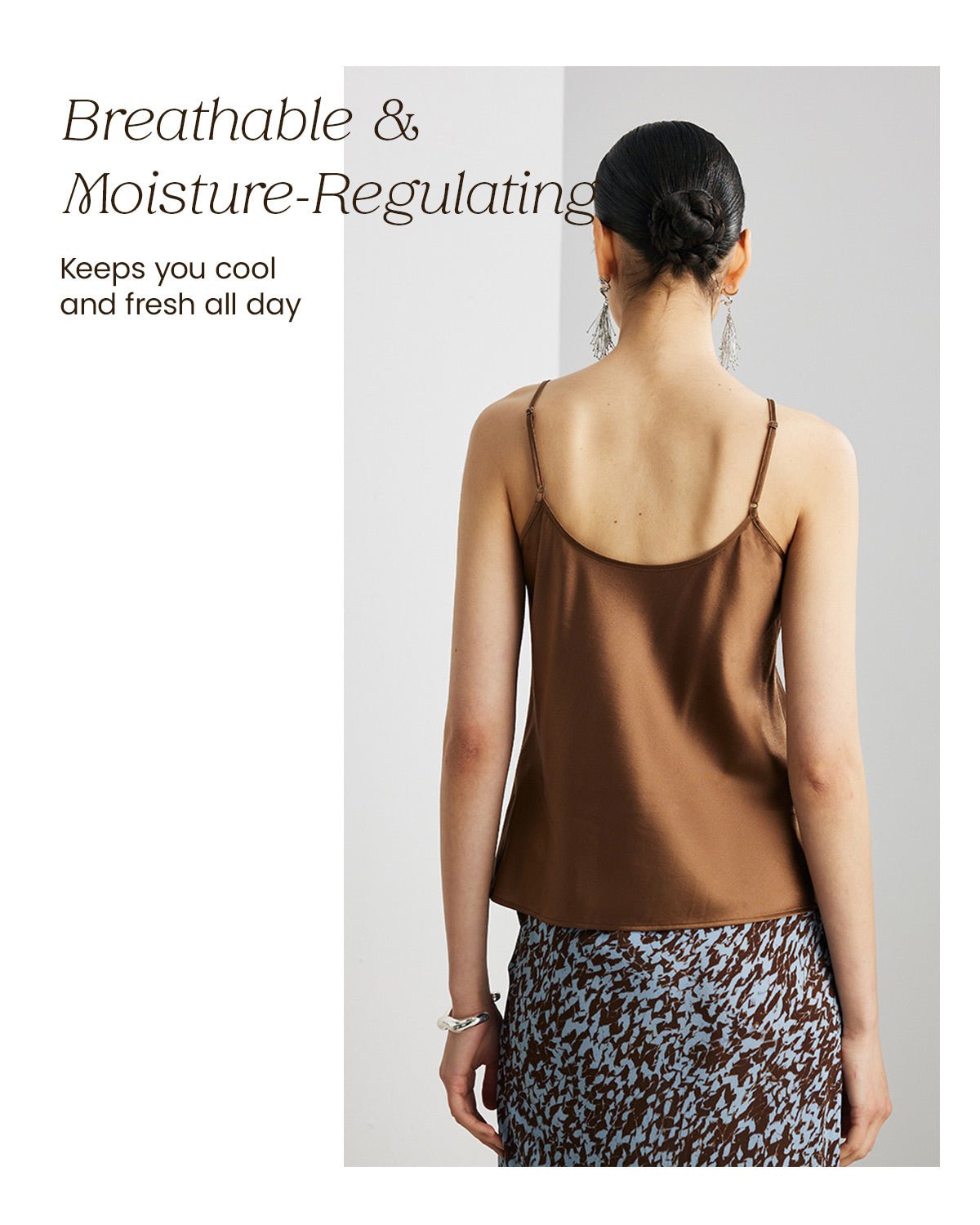 FEELITS TK08 22 Momme Mulberry Silk Crop Top – V-Neck Camisole with Adjustable Spaghetti Straps - FEELITS