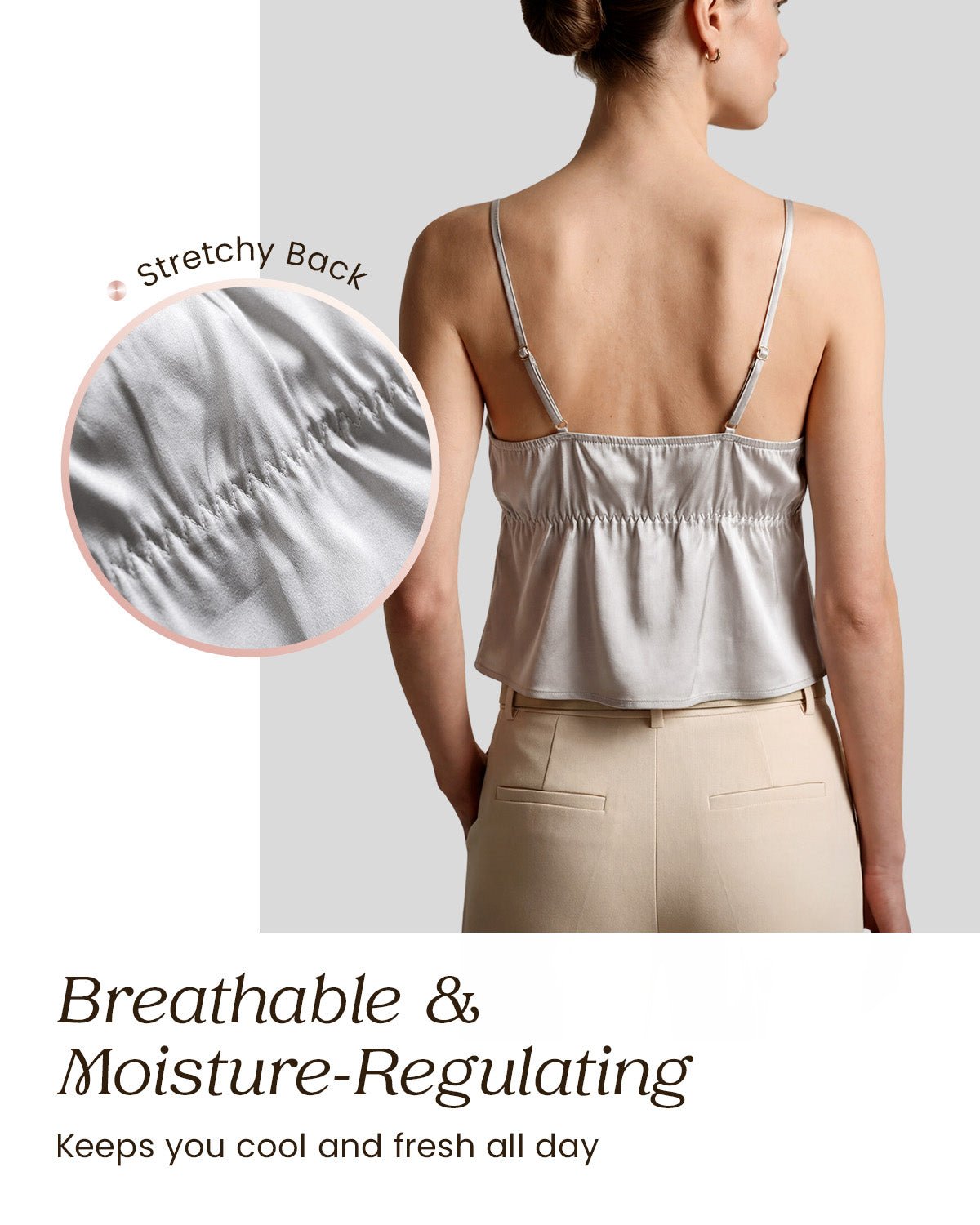 FEELITS TK16 22 Momme Silk Built-In Bra Camisole ¨C 100% Mulberry Silk Adjustable Strap Tank Top - FEELITS