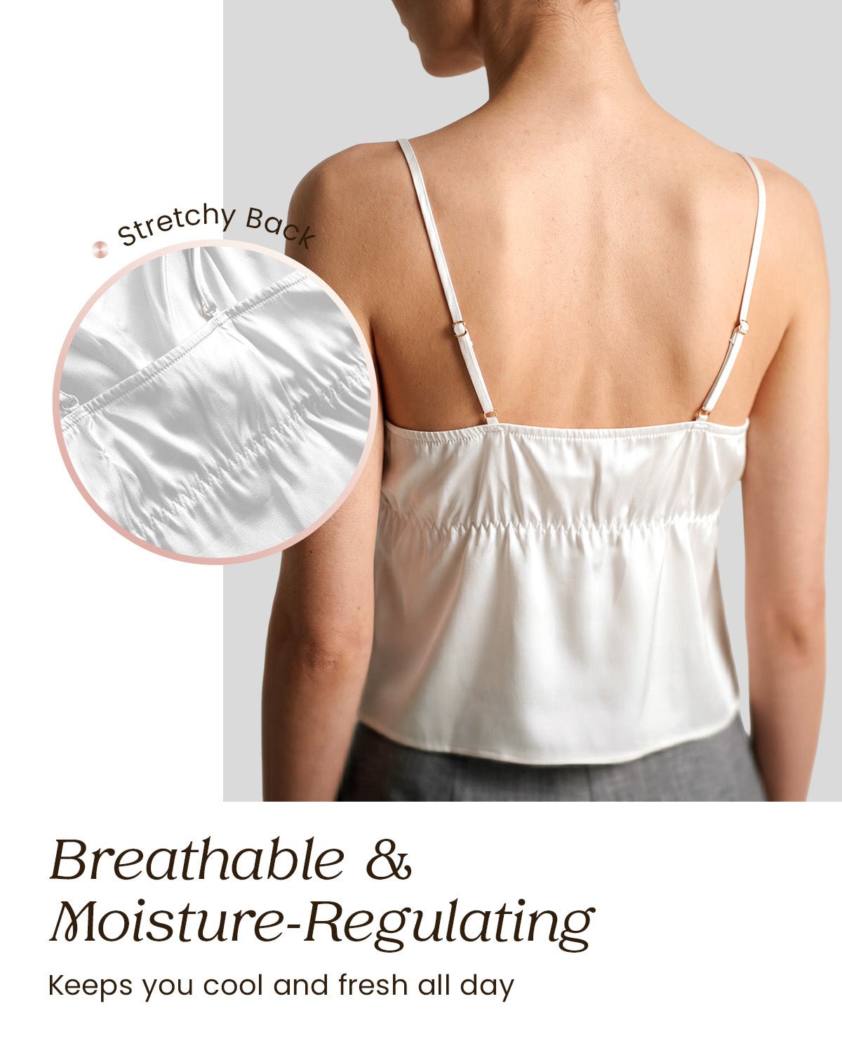 FEELITS TK16 22 Momme Silk Built-In Bra Camisole ¨C 100% Mulberry Silk Adjustable Strap Tank Top - FEELITS
